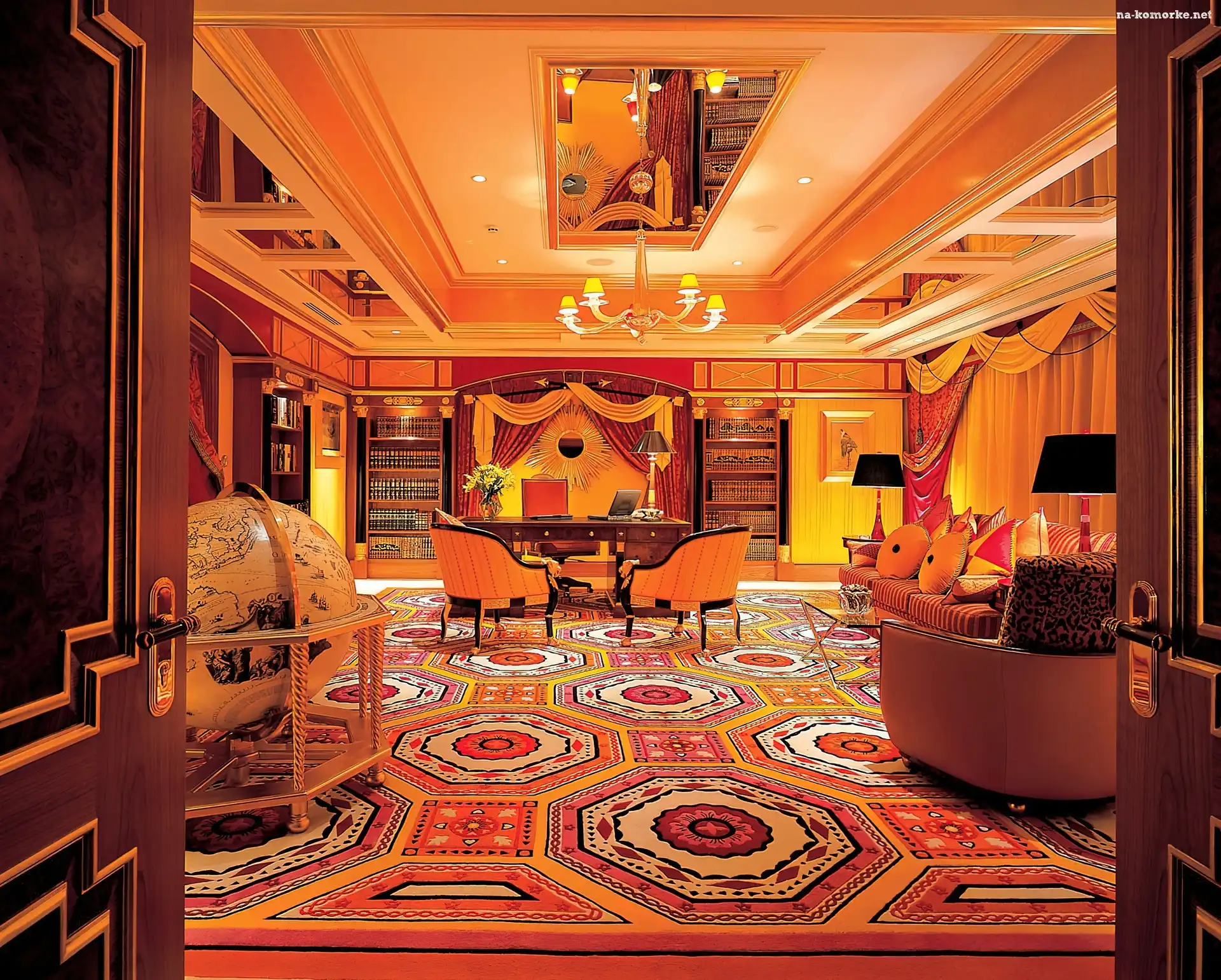 Hotel, Fotele, Biurko, Royal, Dubaj, Luksus, Dywan