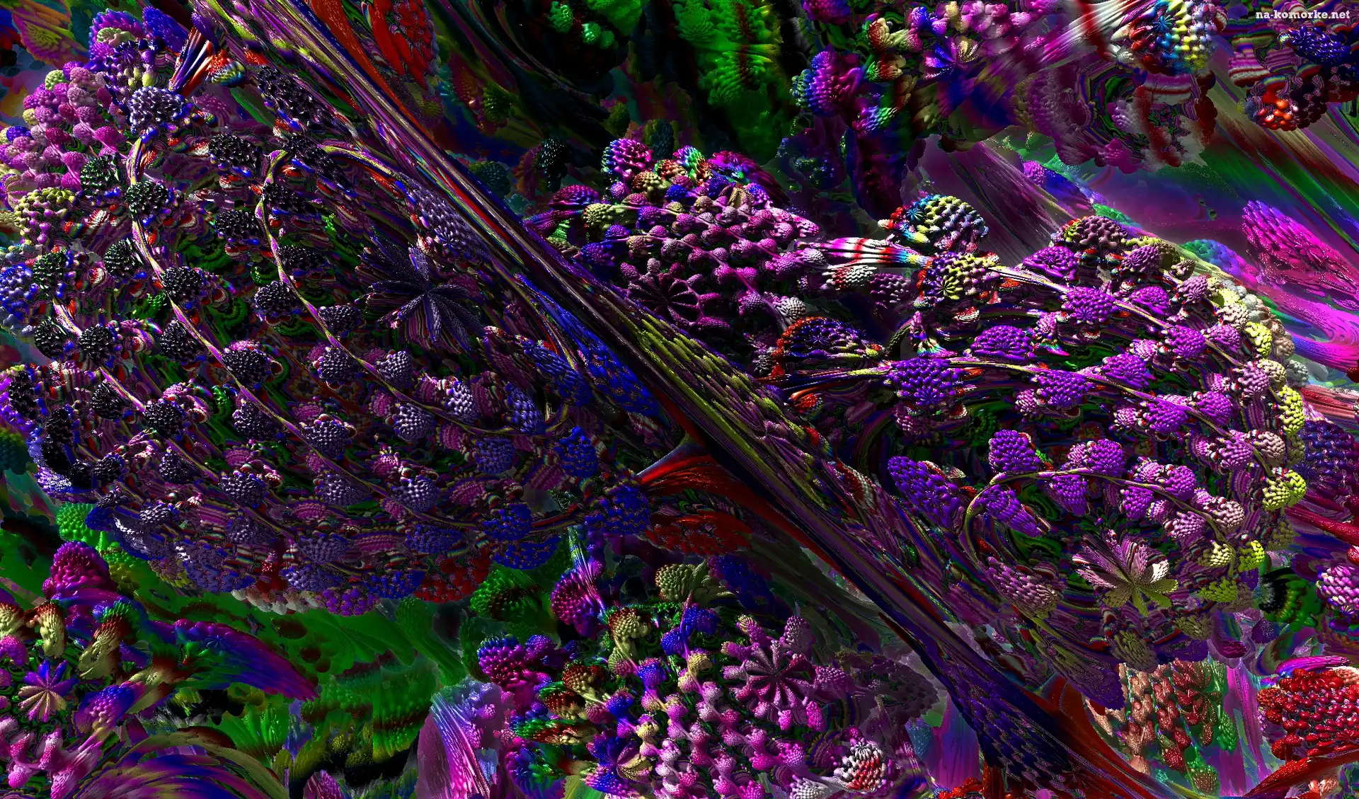 Fioletowy, Fraktal, Mandelbulb