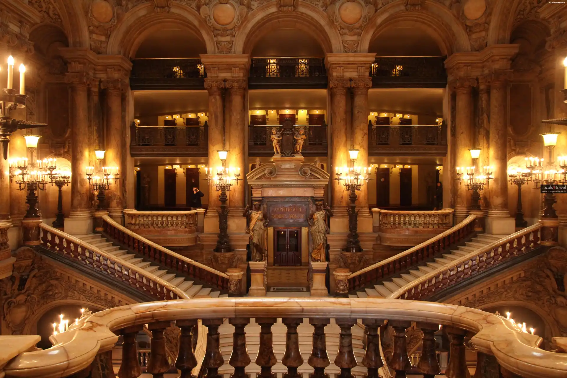 Schody, Francja, Paryż, Opéra Garnier, Wnętrze