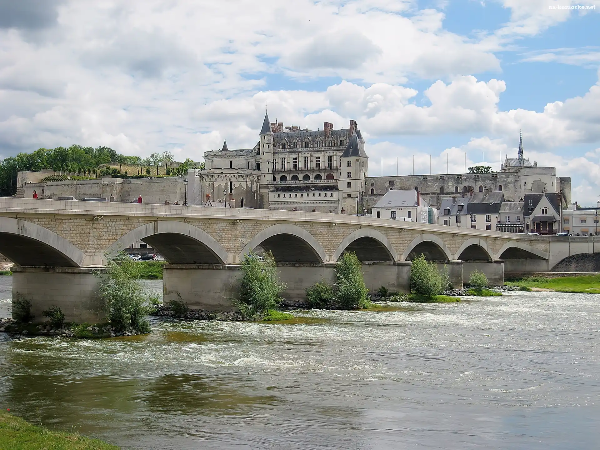 Francja, Rzeka, Most, Zamek, Amboise