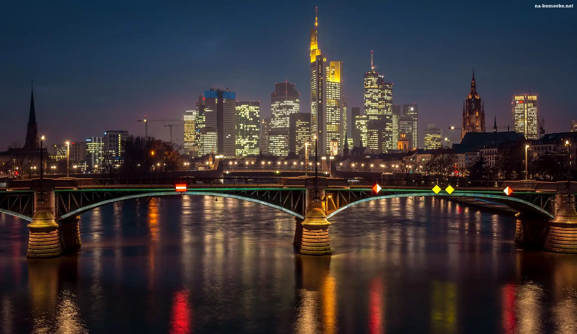 Frankfurt, Budynki, Niemcy, Most