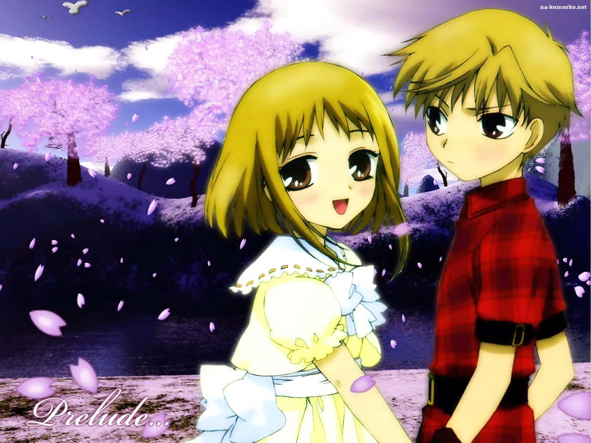 Fruits Basket, liście, ludzie, drzewa