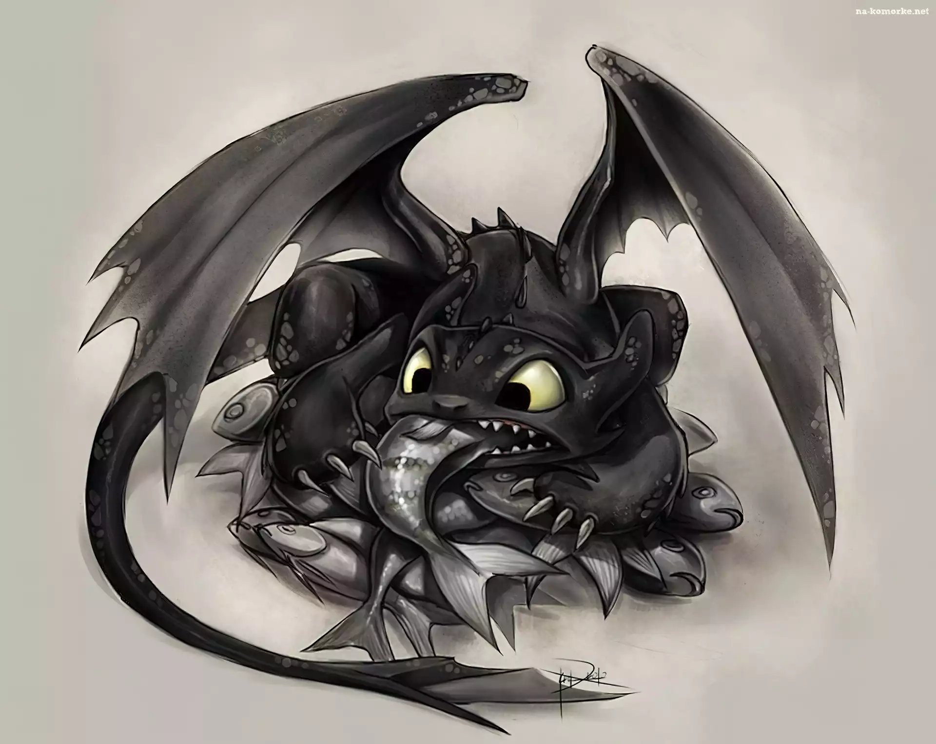 Jak wytresować smoka, Ryba, How to Train Your Dragon, Nocna Furia
