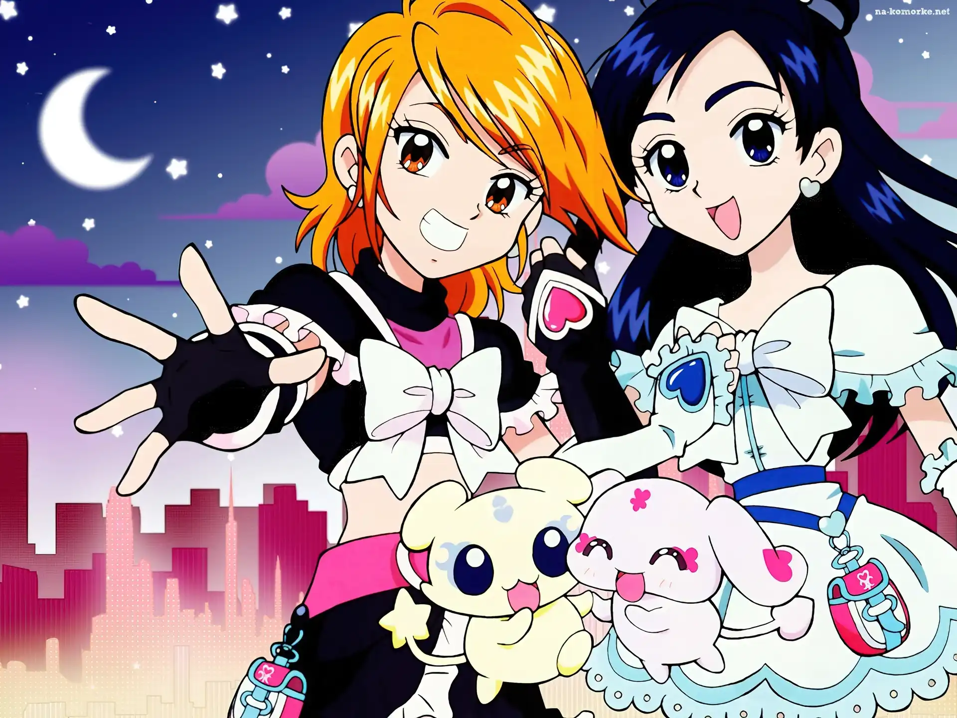 Futari Wa Precure, zwierzaki, dziewczyny, księżyc