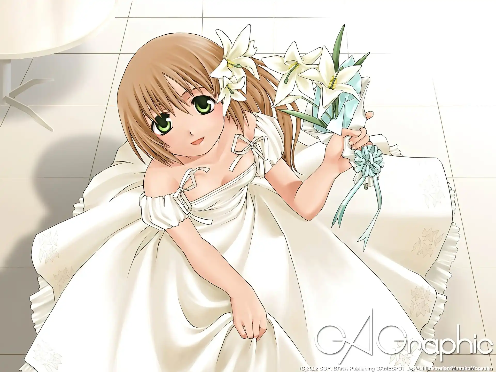 kobieta, kwiaty, Ga Graphic, suknia