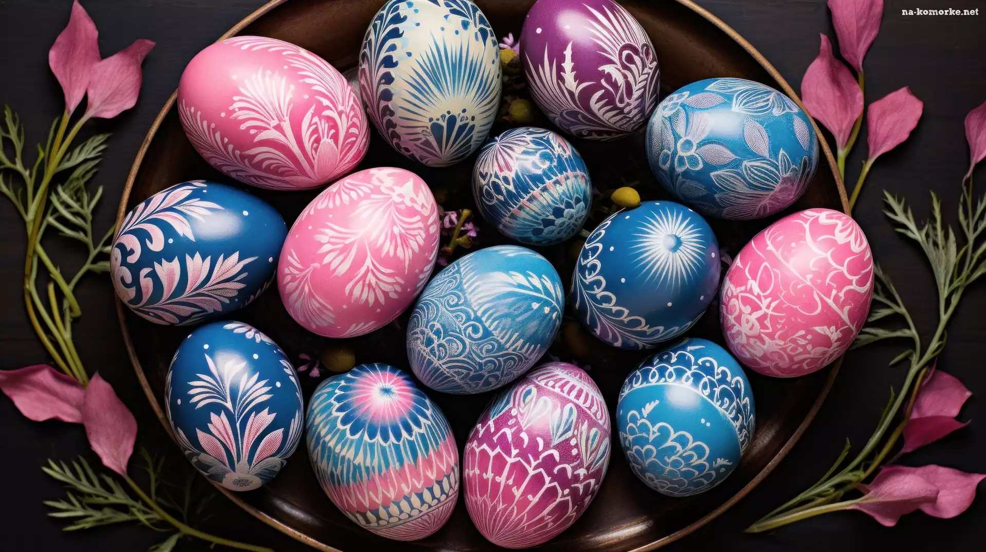 Kwiaty, Wielkanoc, Pisanki, Gałązki, Kolorowe, Dekoracja