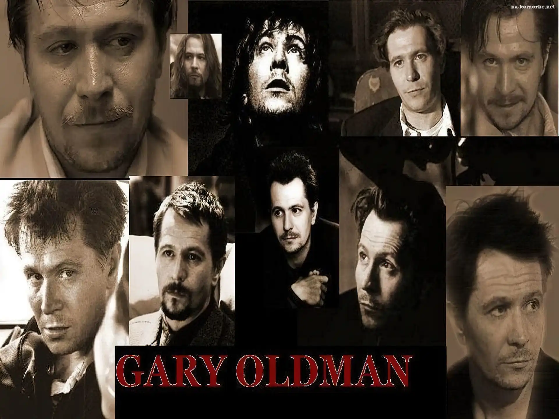 Gary Oldman, krótkie włosy, ciemne oczy