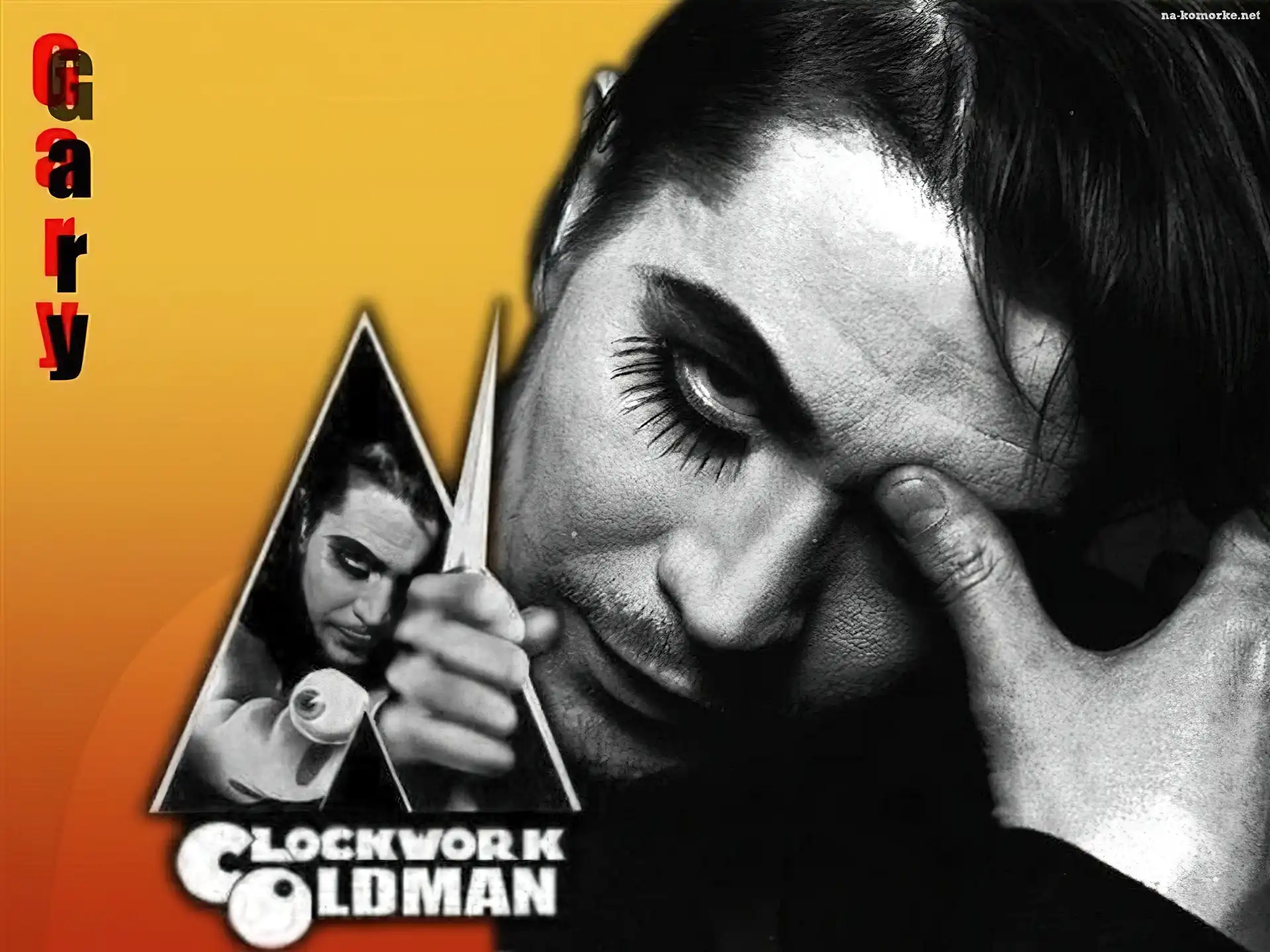 Gary Oldman, długie rzęsy, nóż