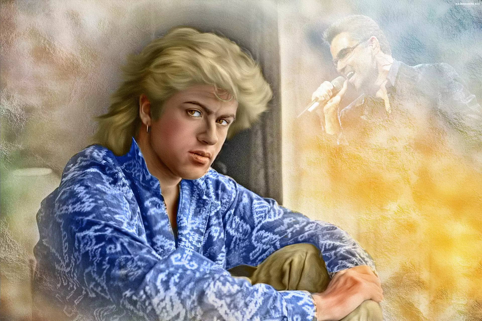 Piosenkarz, George Michael, Mężczyzna, Grafika 2D, Wham, Portret
