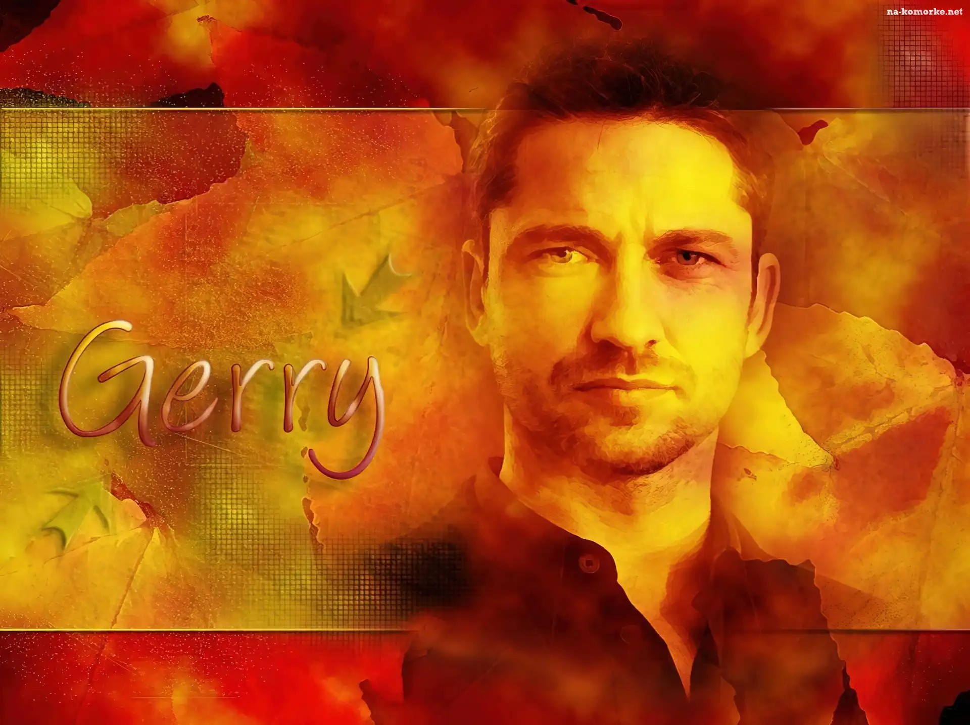 Gerard Butler, czarna koszula