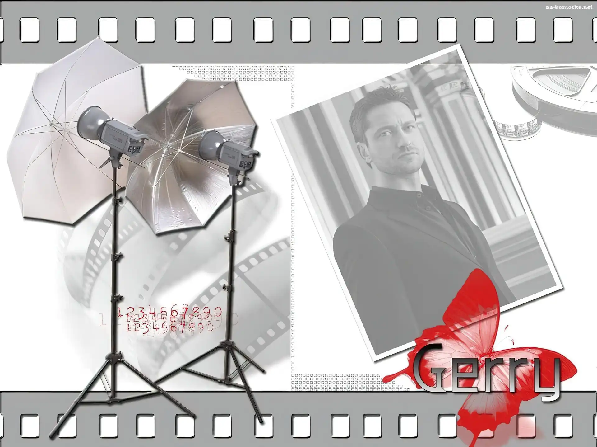 Gerard Butler, kamery, motyl