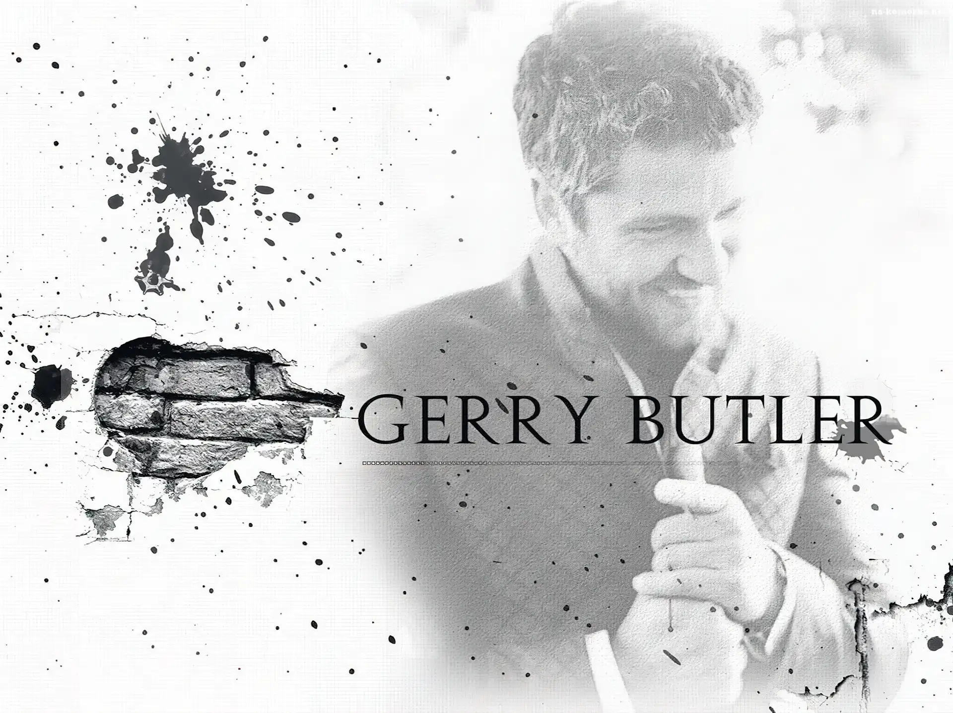 Gerard Butler, ręce, cegły