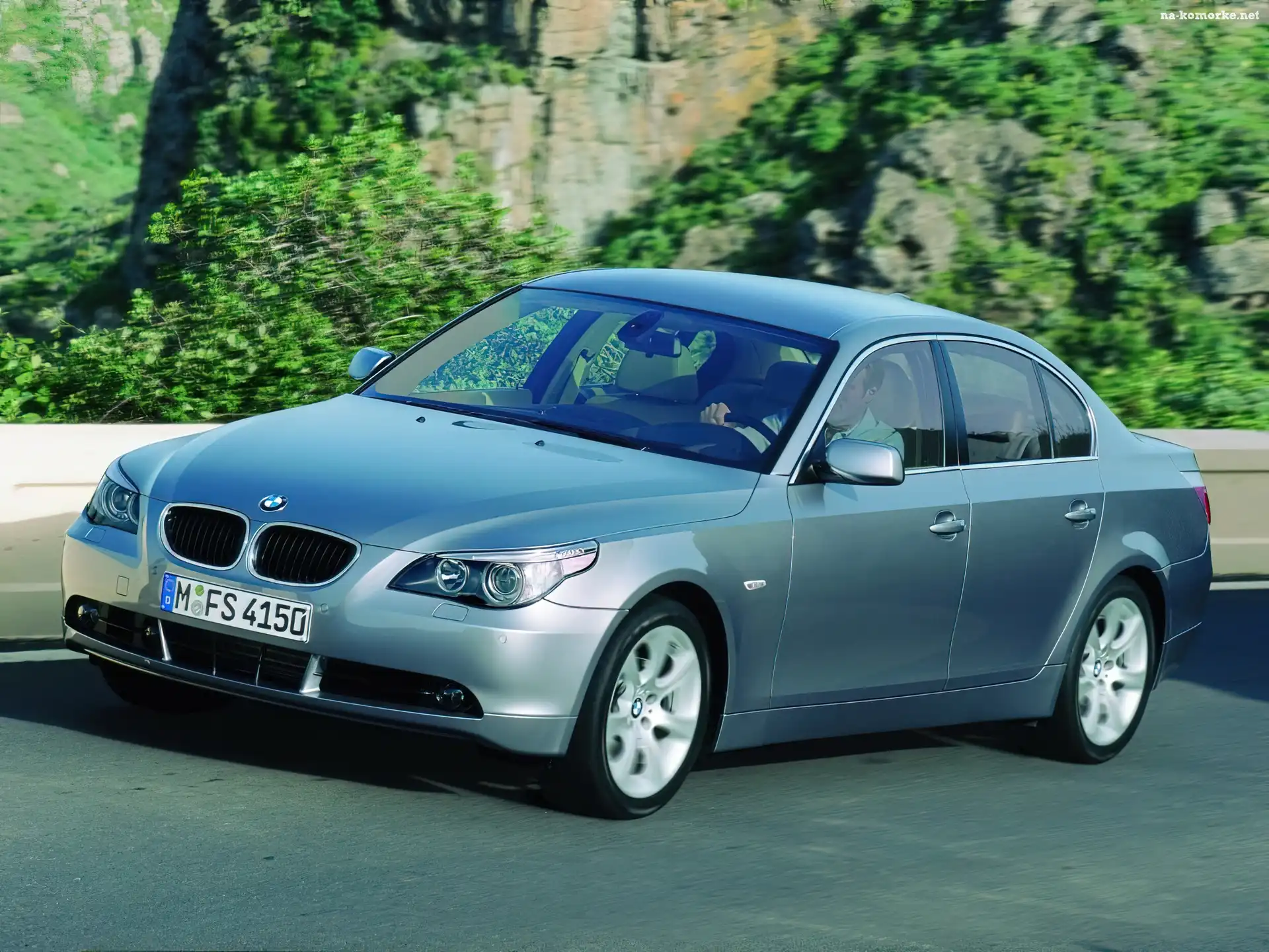 Góry, BMW 5, Silver, E60, Droga