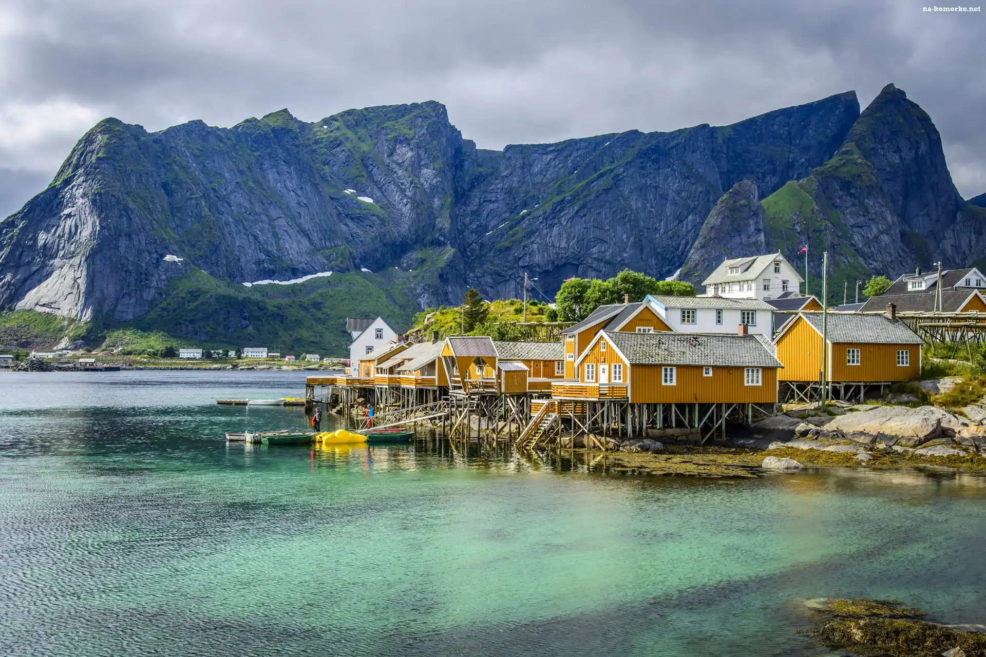 Góry, Lofoty, Norwegia, Europa, Dom