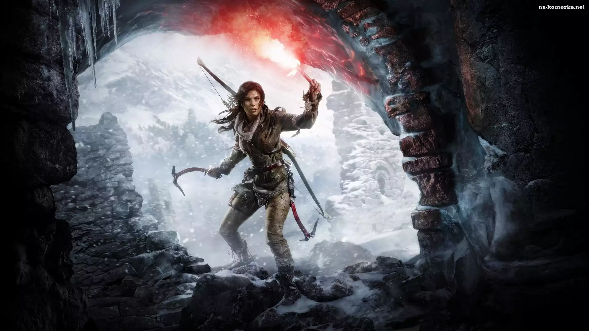 Kobieta, Góry, Zima, Tomb Raider, Jaskinia, Wojowniczka