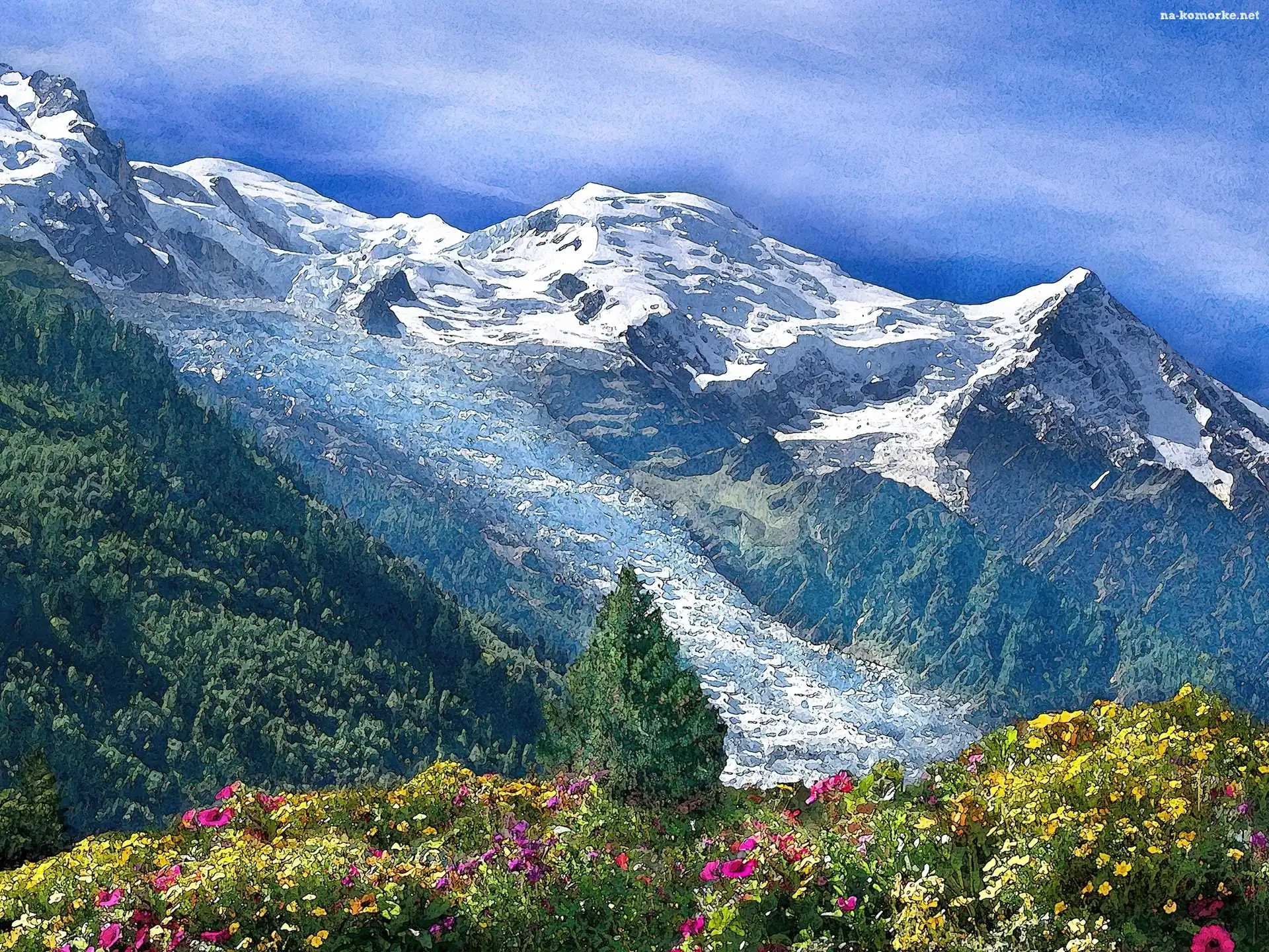Góry, Lato, Las, Kwiaty