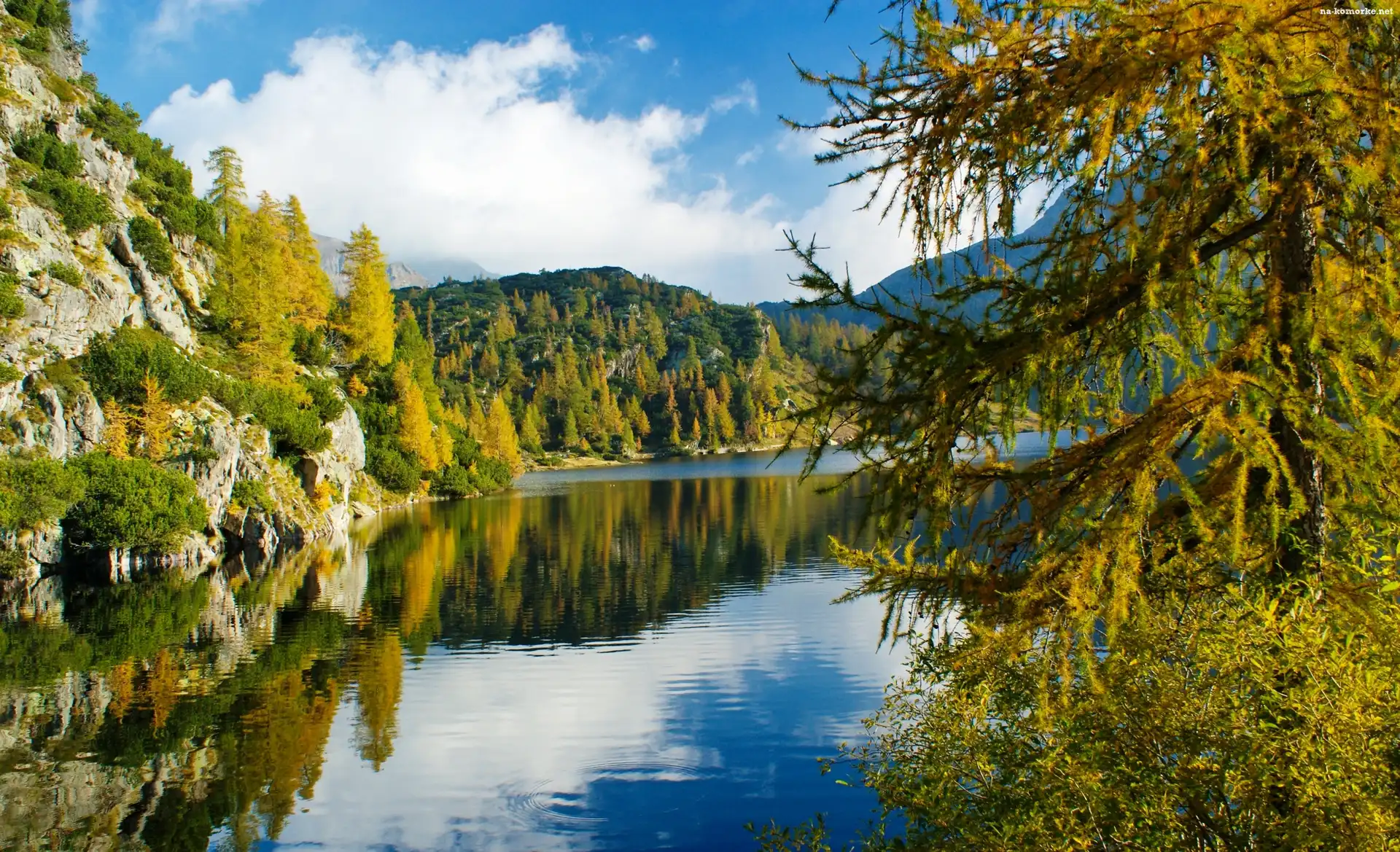 Góry, Skały, Las, Jezioro