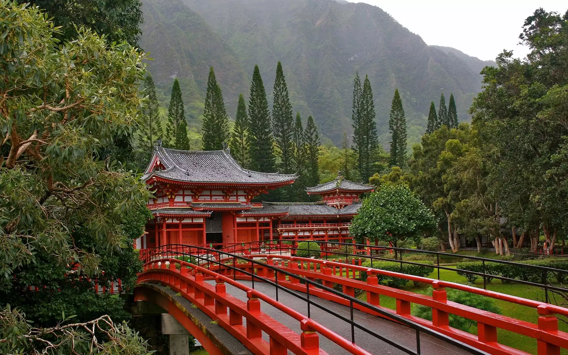 Góry, Japonia, Most, Świątynia
