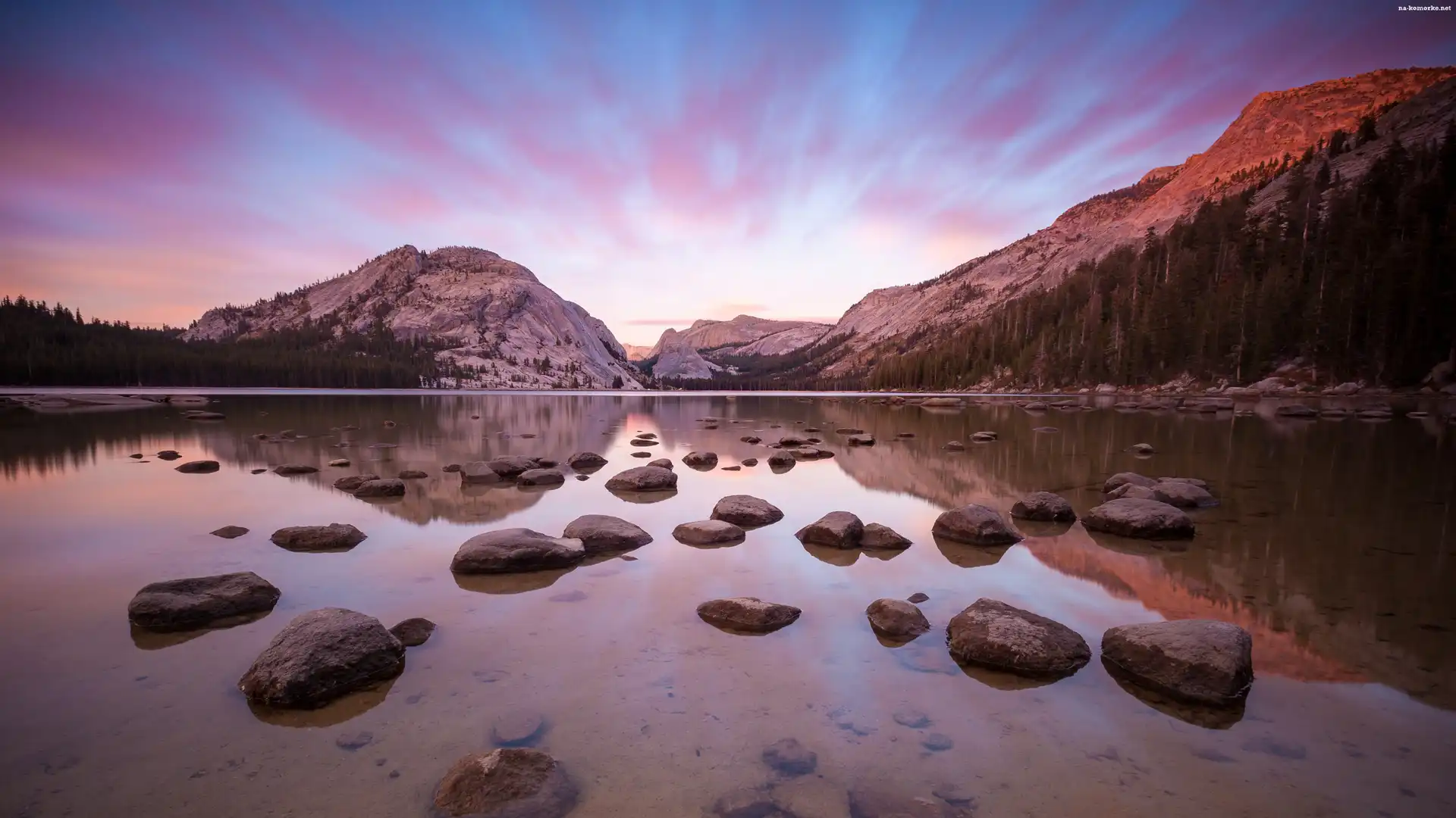 Góry, Narodowy, Park, Kamienie, Yosemite, Jezioro