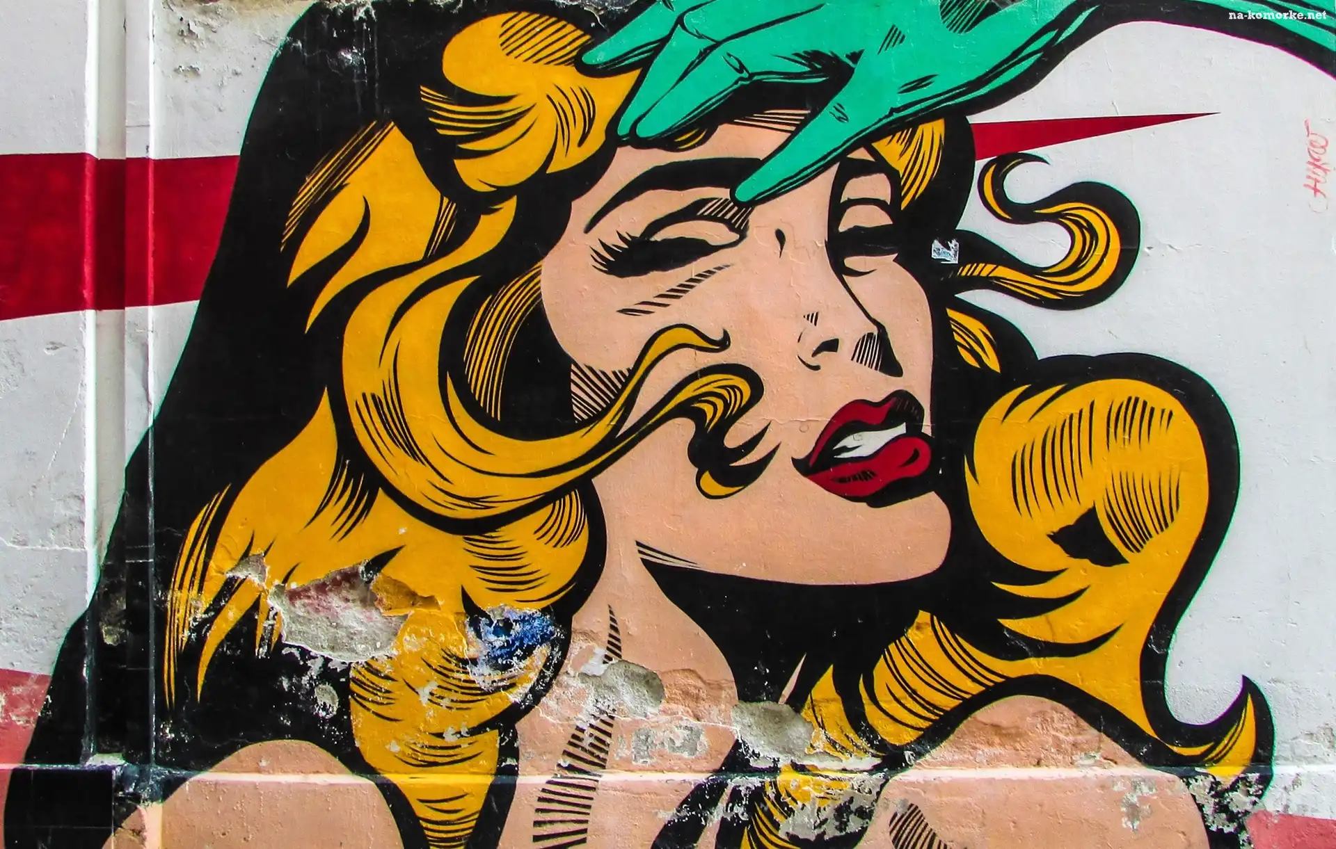 Komiks, Mural, Street art, Kobieta, Postać