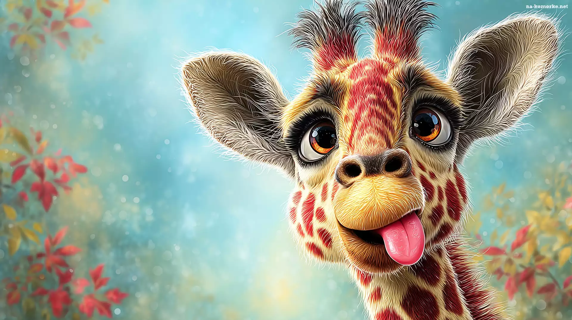 Śmieszne, Grafika AI, Żyrafa, Język