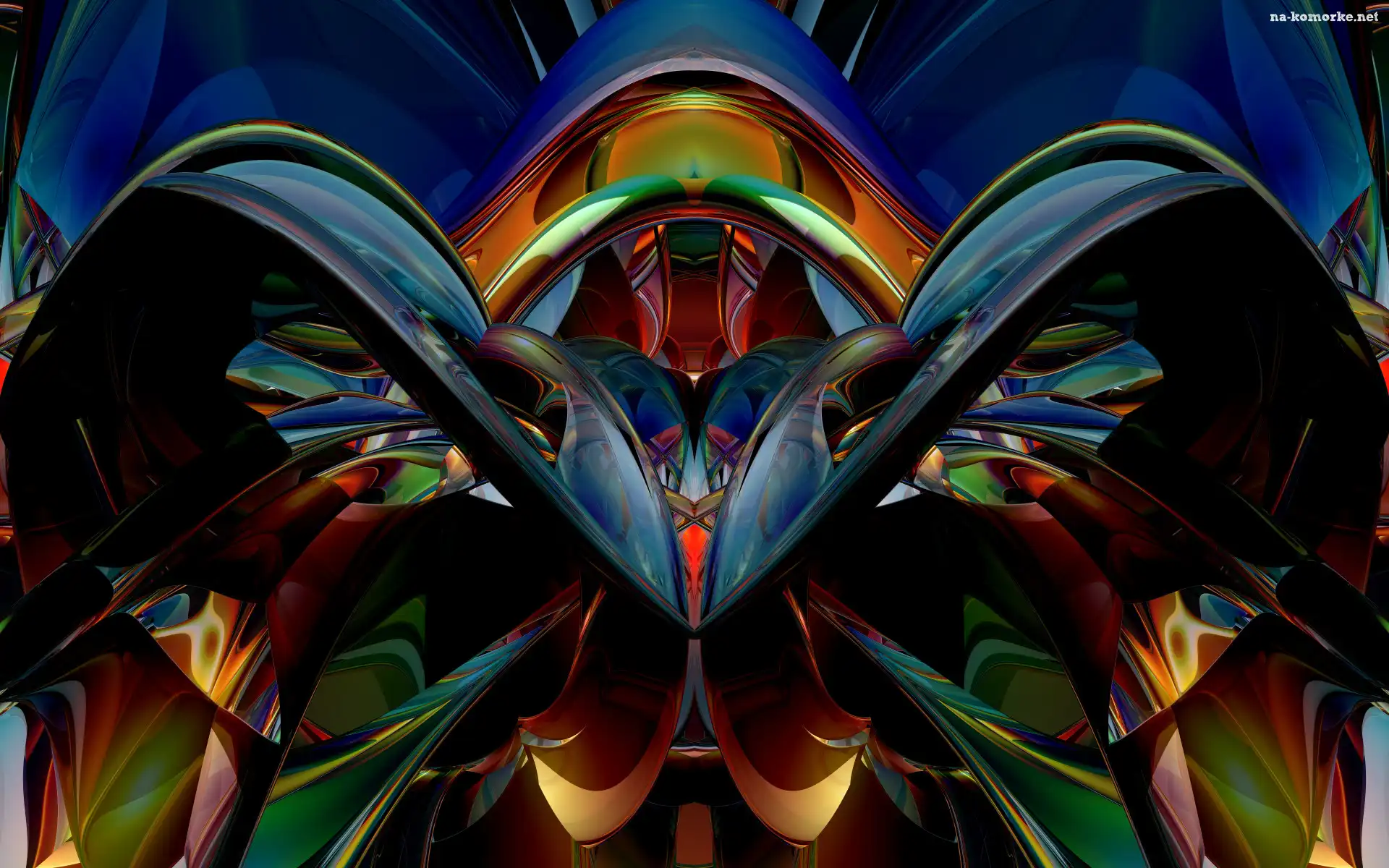 Grafika 3D, Granatowa, Abstrakcja