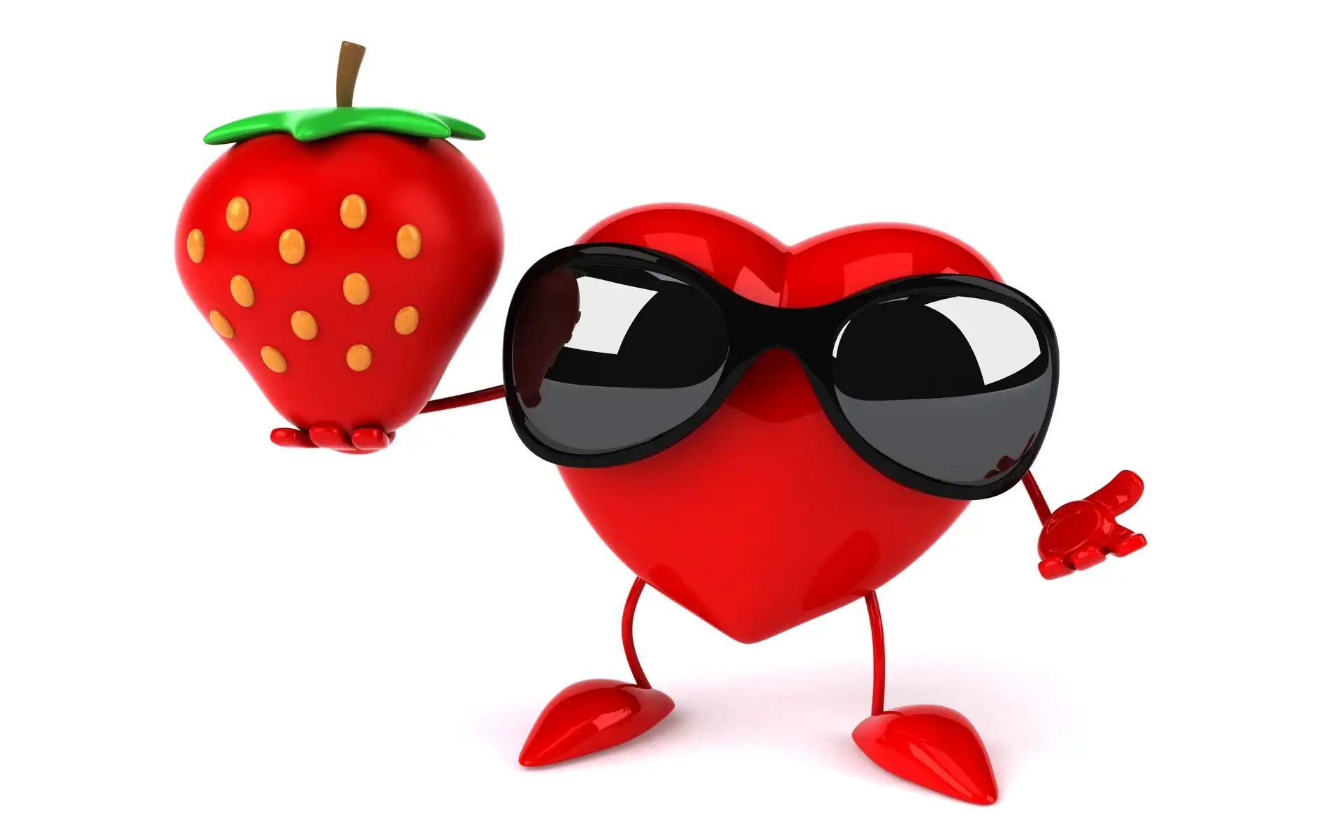 Grafika 2D, Okulary, Serce, Truskawka