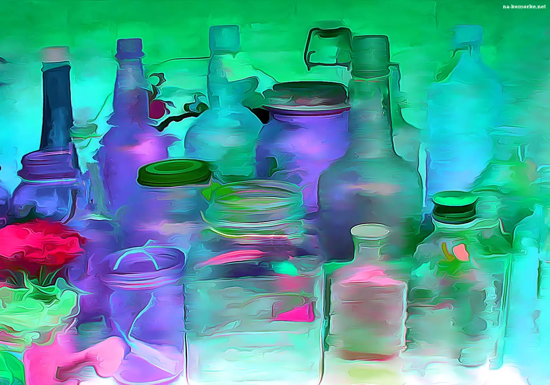 Grafika, Butelki, Wektorowa, 3D