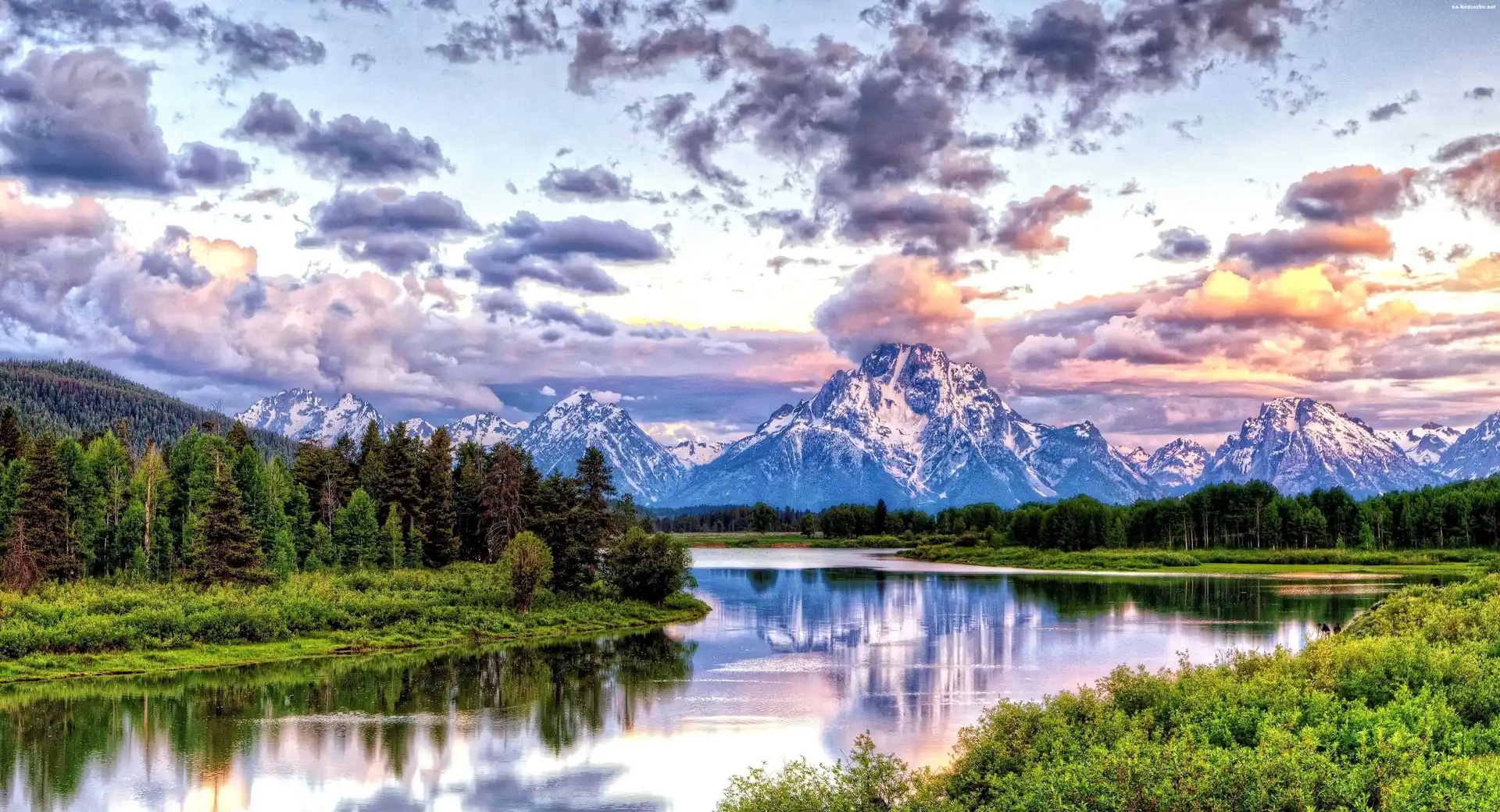 Góry, Grand Teton, Park Narodowy, Wyoming, Stany Zjednoczone
