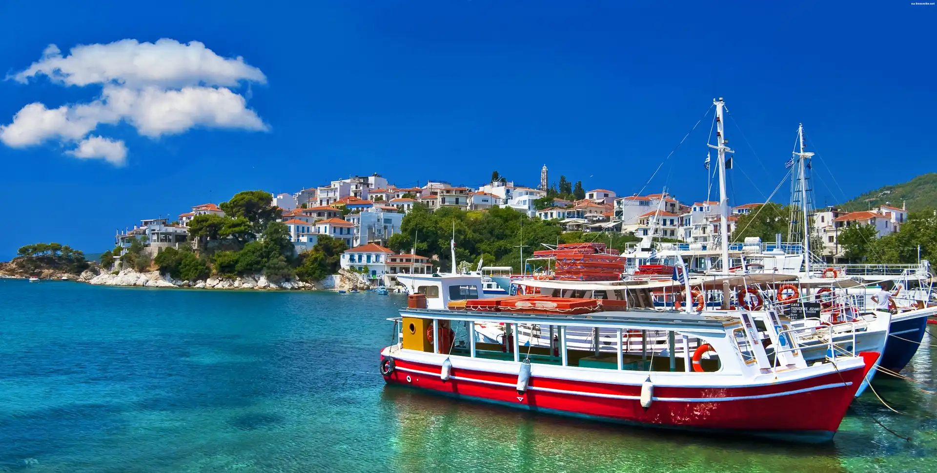 Grecja, Port, Łodzie, Wyspa, Skiathos