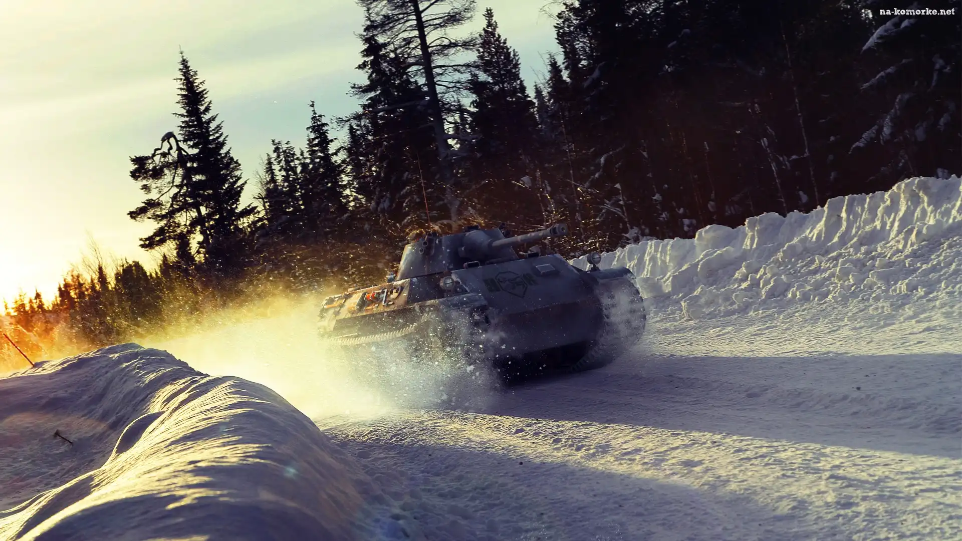 Komputer, Gry, World of Tanks, Zima, Czołgi, Krajobraz