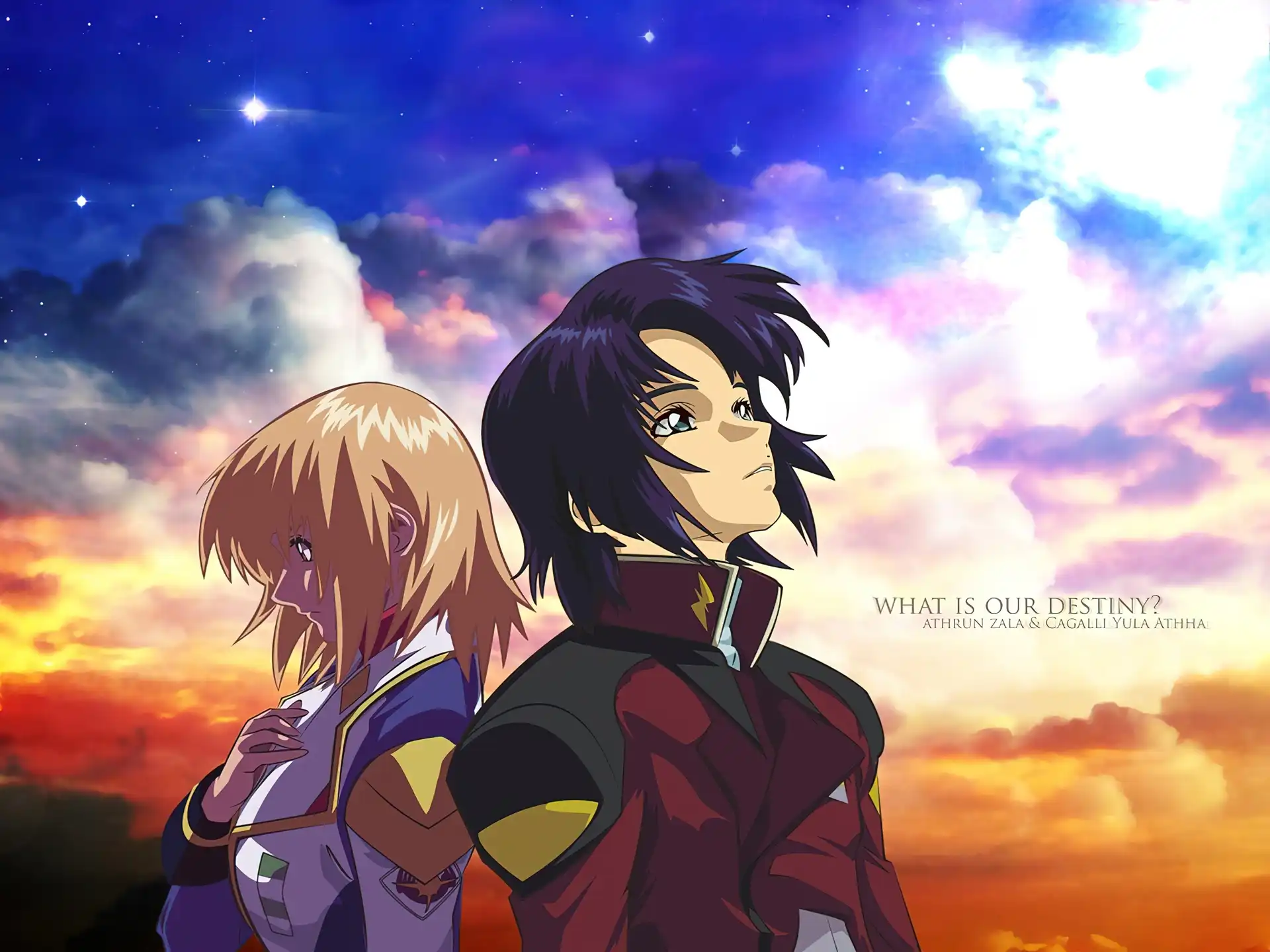Gundam Seed, chmury, ludzie