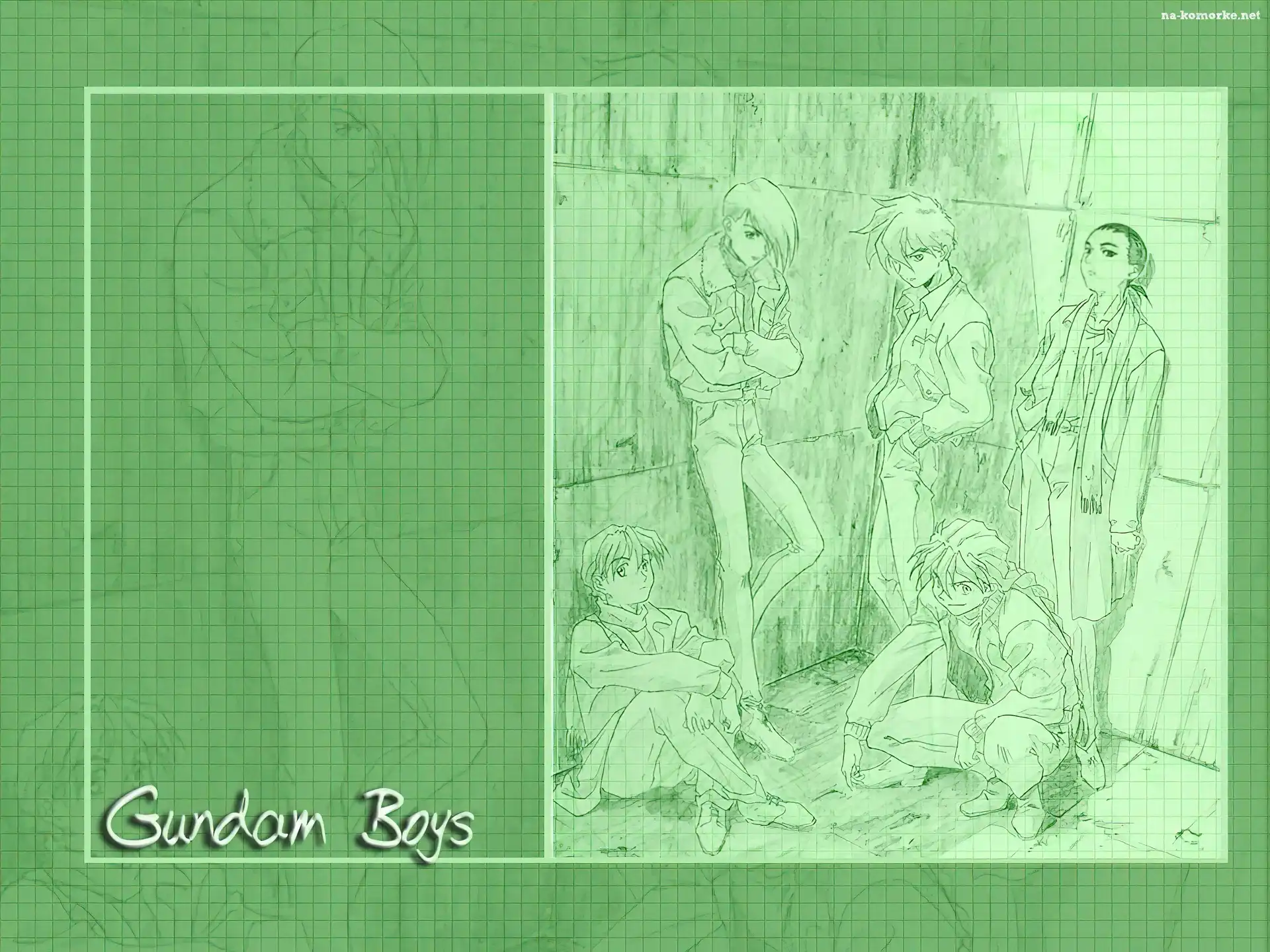 Gundam Wing, szkic, ludzie, kartka