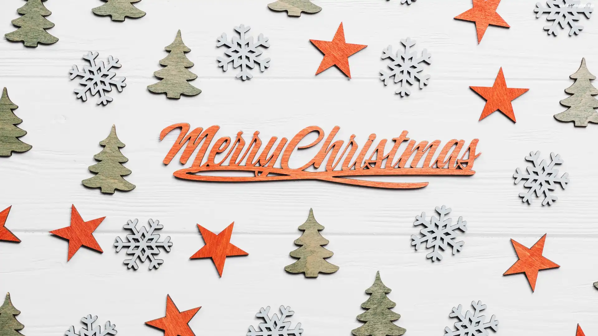 Deski, Gwiazdki, Dekoracja, Merry Christmas, Choinki, Napis