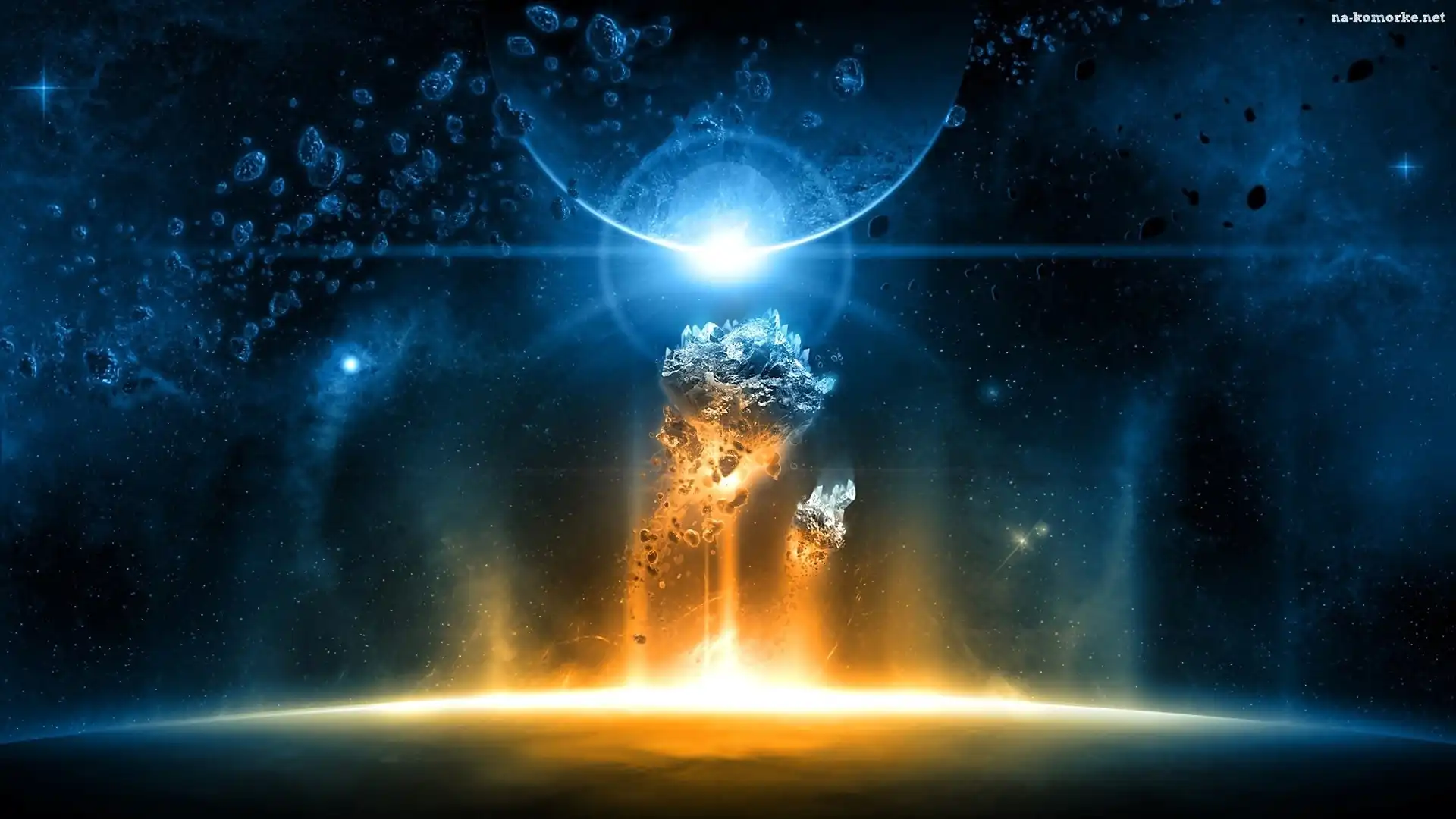 Gwiazdy, Kosmos, Fantasy, Planeta, Asteroidy