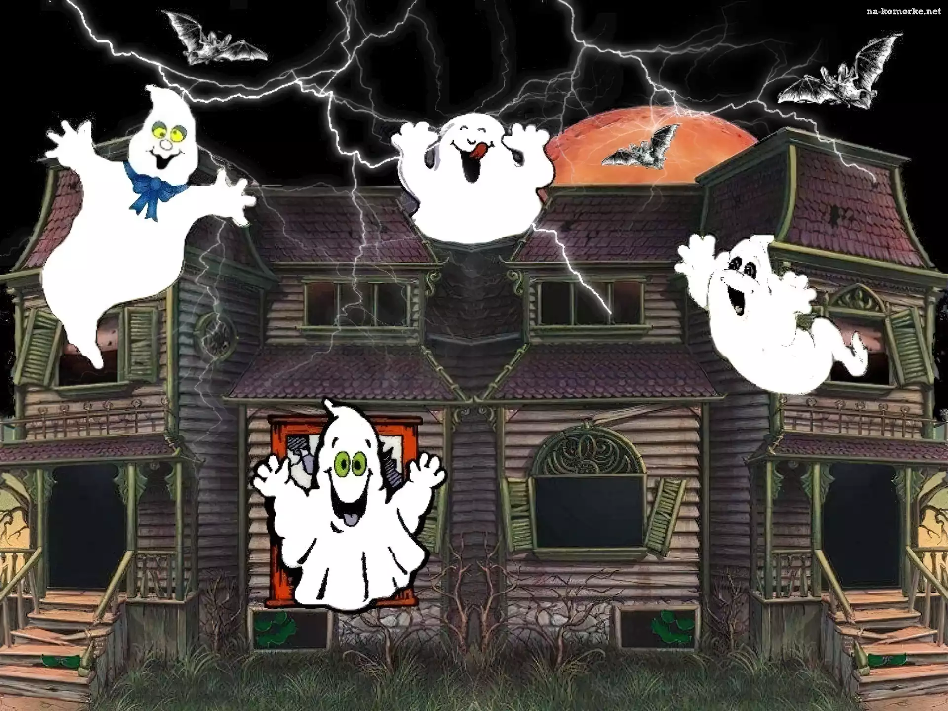 Halloween, duchy, straszny dom
