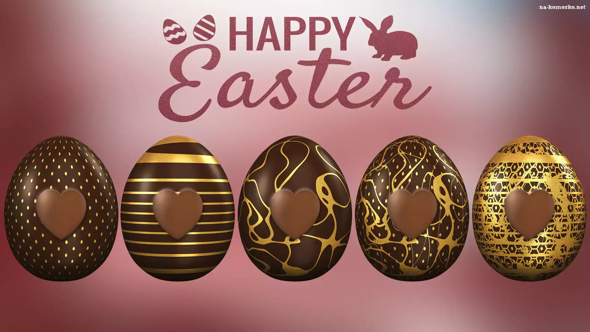 Happy Easter, Wielkanoc, Pisanki, Czekoladowe, Napis