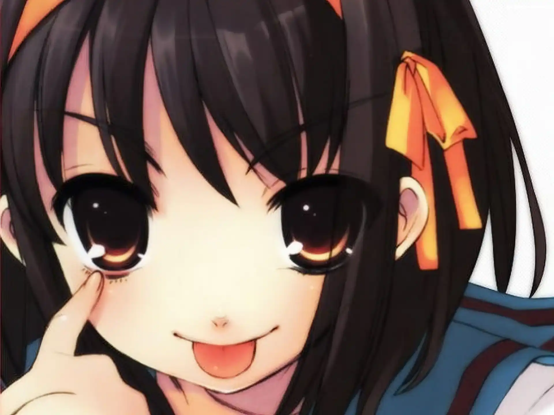 Suzumiya Haruhi No Yuuutsu, twarz, brÄ…zowe oczy