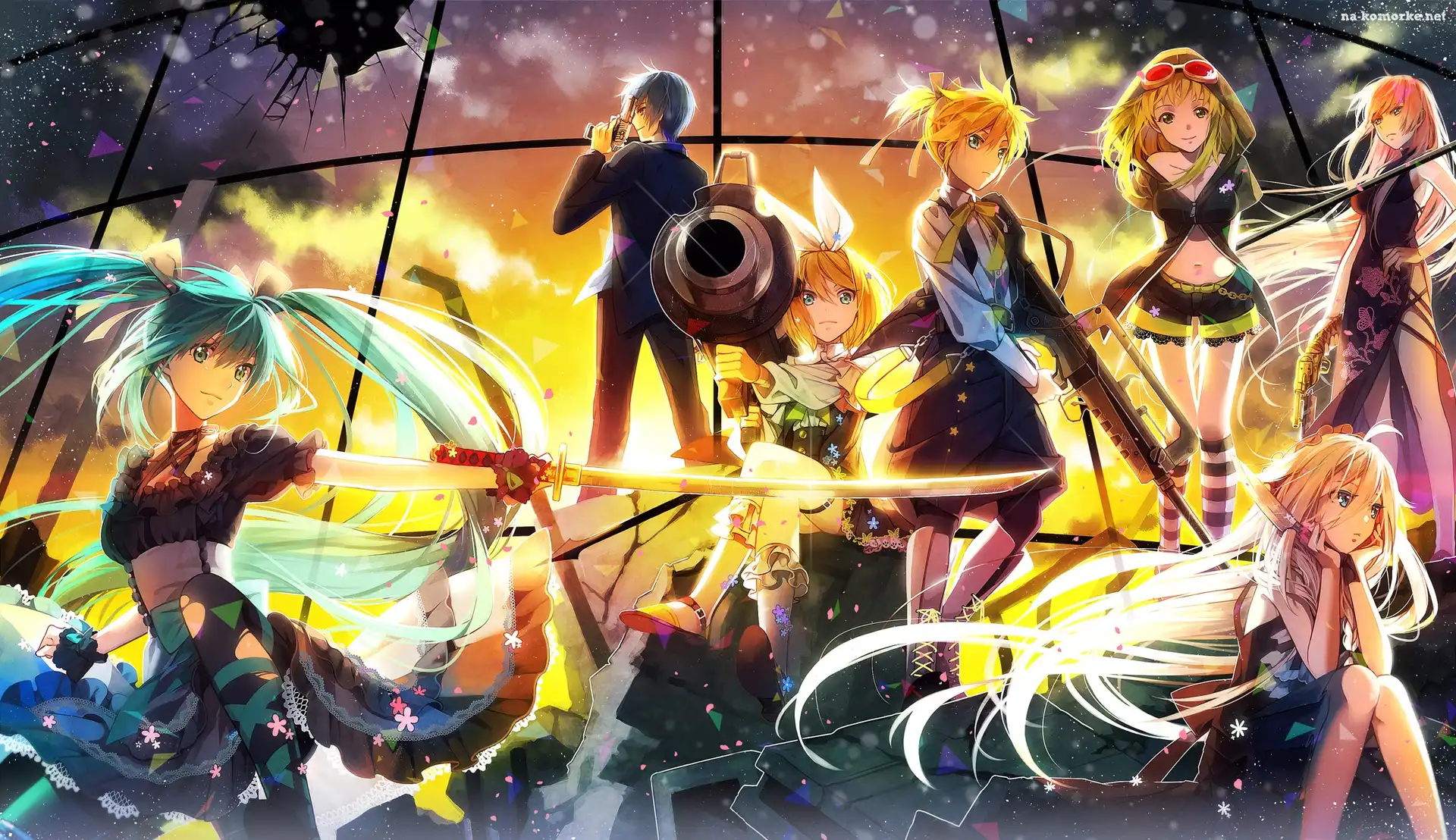 Vocaloid, Megurine Luka, Kaito, IA, Hatsune Miku, Kagamine Rin, Kagamine Len, Gumi