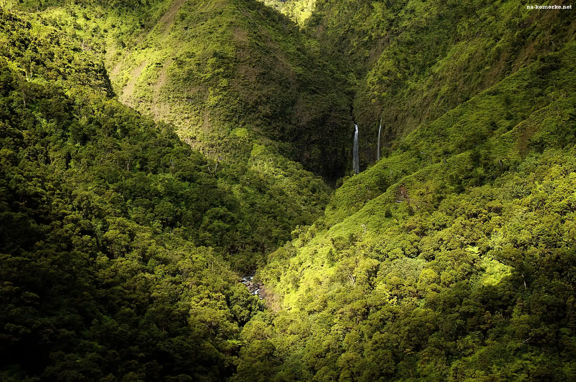 Hawaje, Wodospad, Góry, Las, Kauai