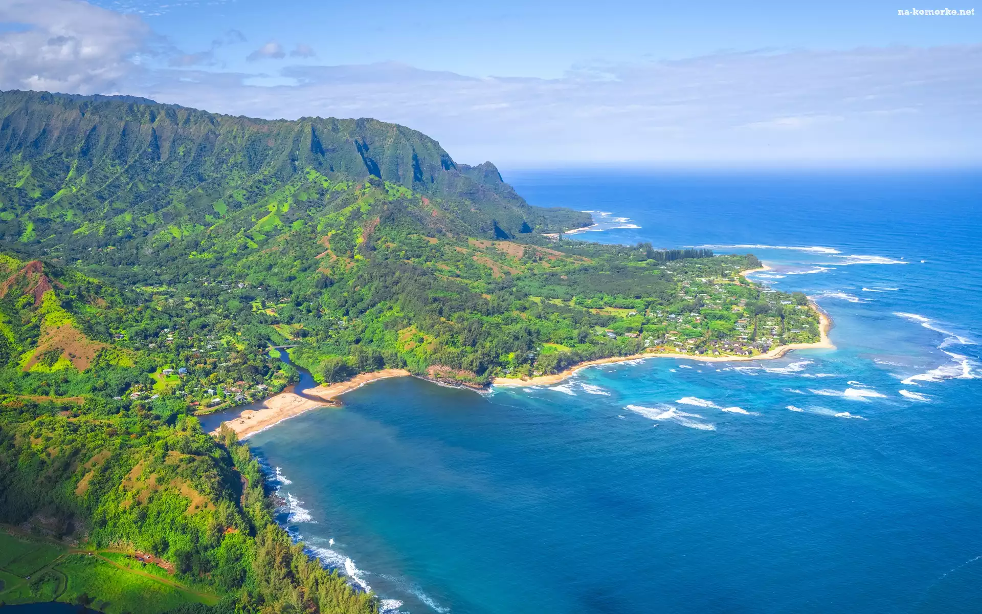 Hawaje, Góry, Na Pali Coast, Stany Zjednoczone, Wybrzeże, Morze