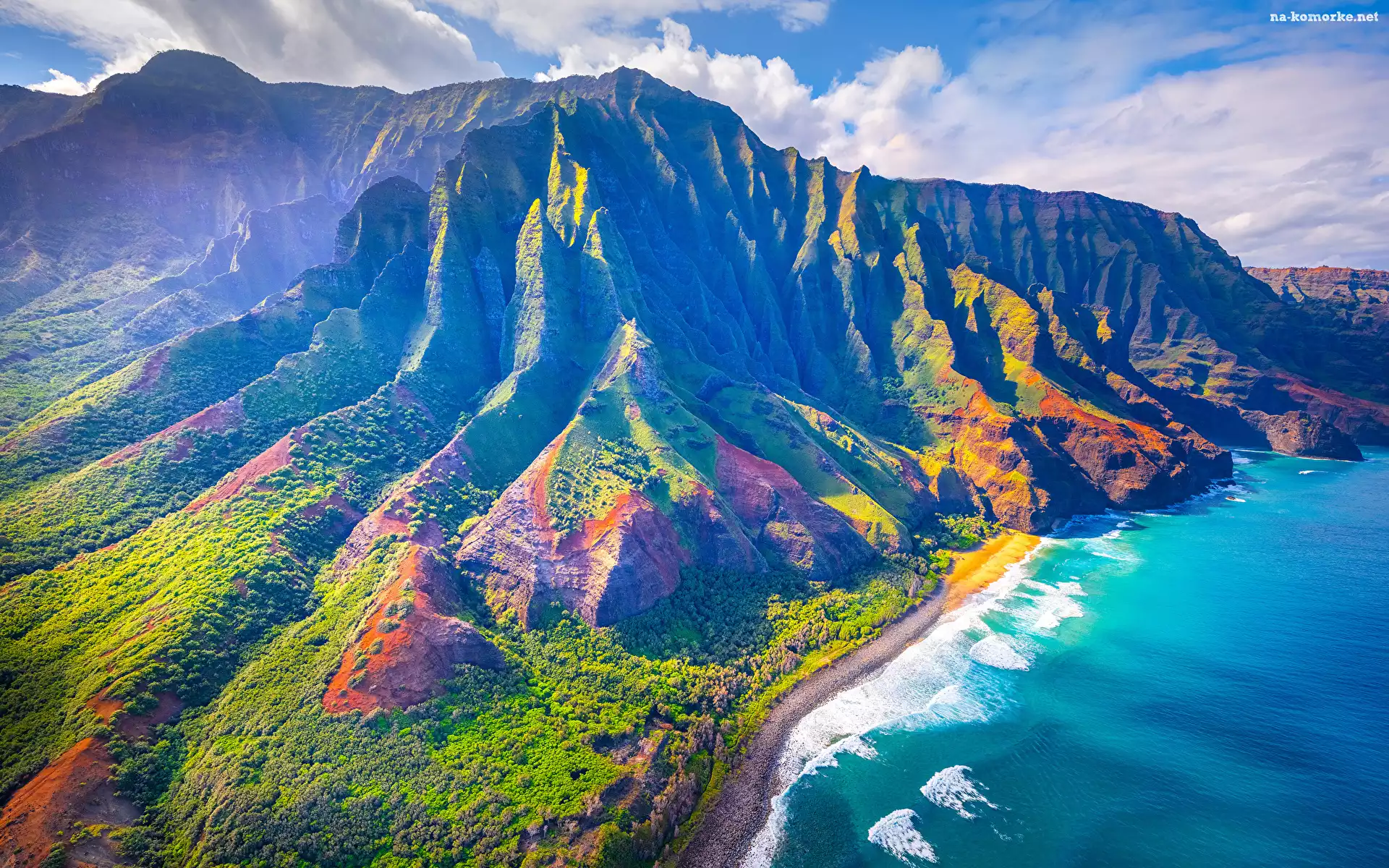Roślinność, Stany Zjednoczone, Góry, Morze, Wyspa Kauai, Hawaje