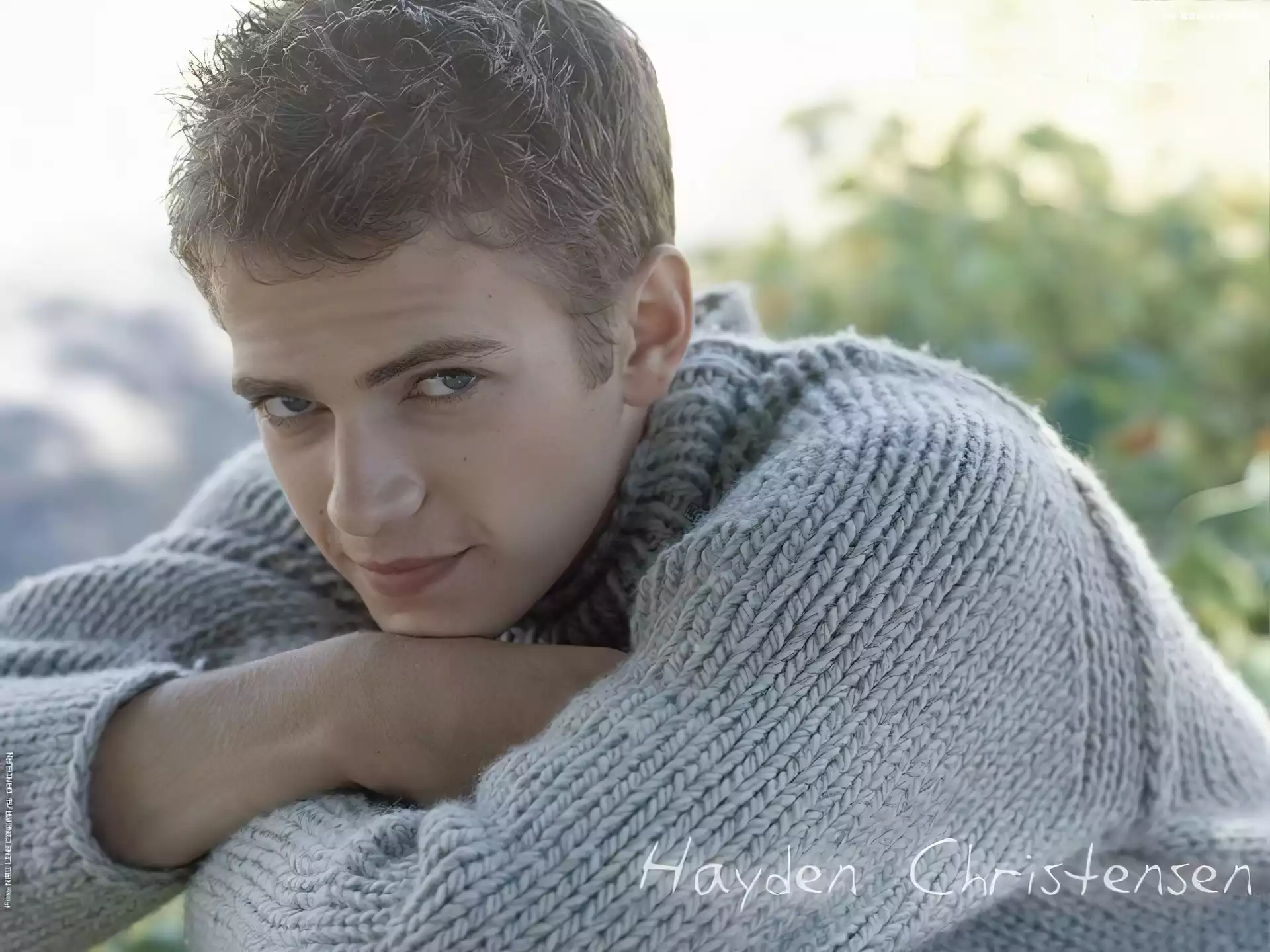 Hayden Christensen, sweterek, blond włosy