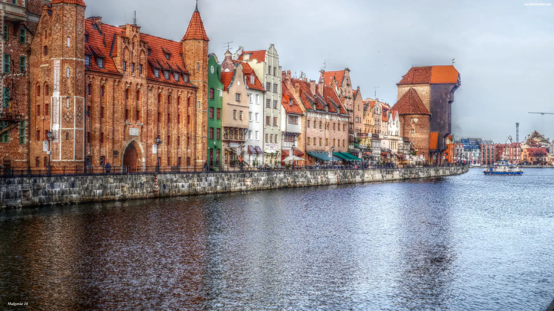 HDR, Gdańsk, Kamienice, Rzeka, Motława