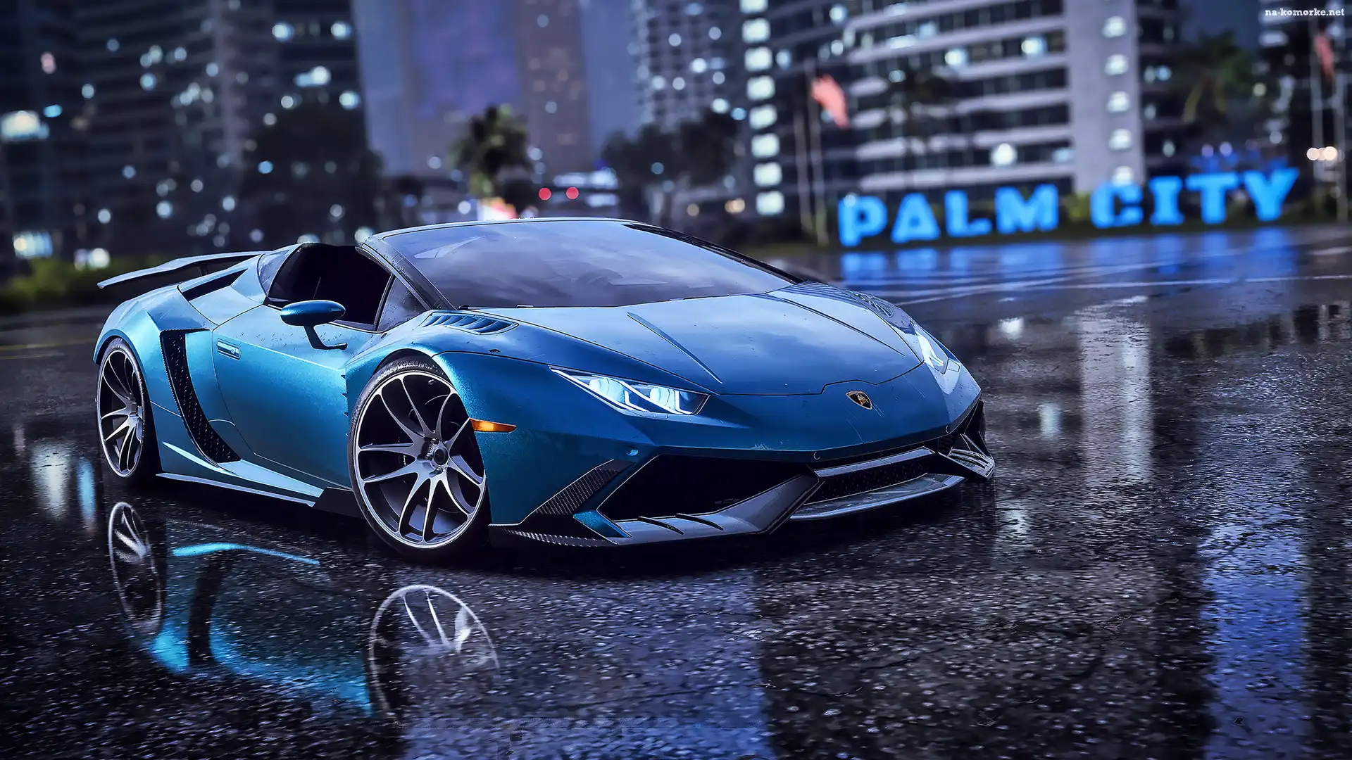 Lamborghini Huracan, Niebieski, Gra, Need for Speed Heat