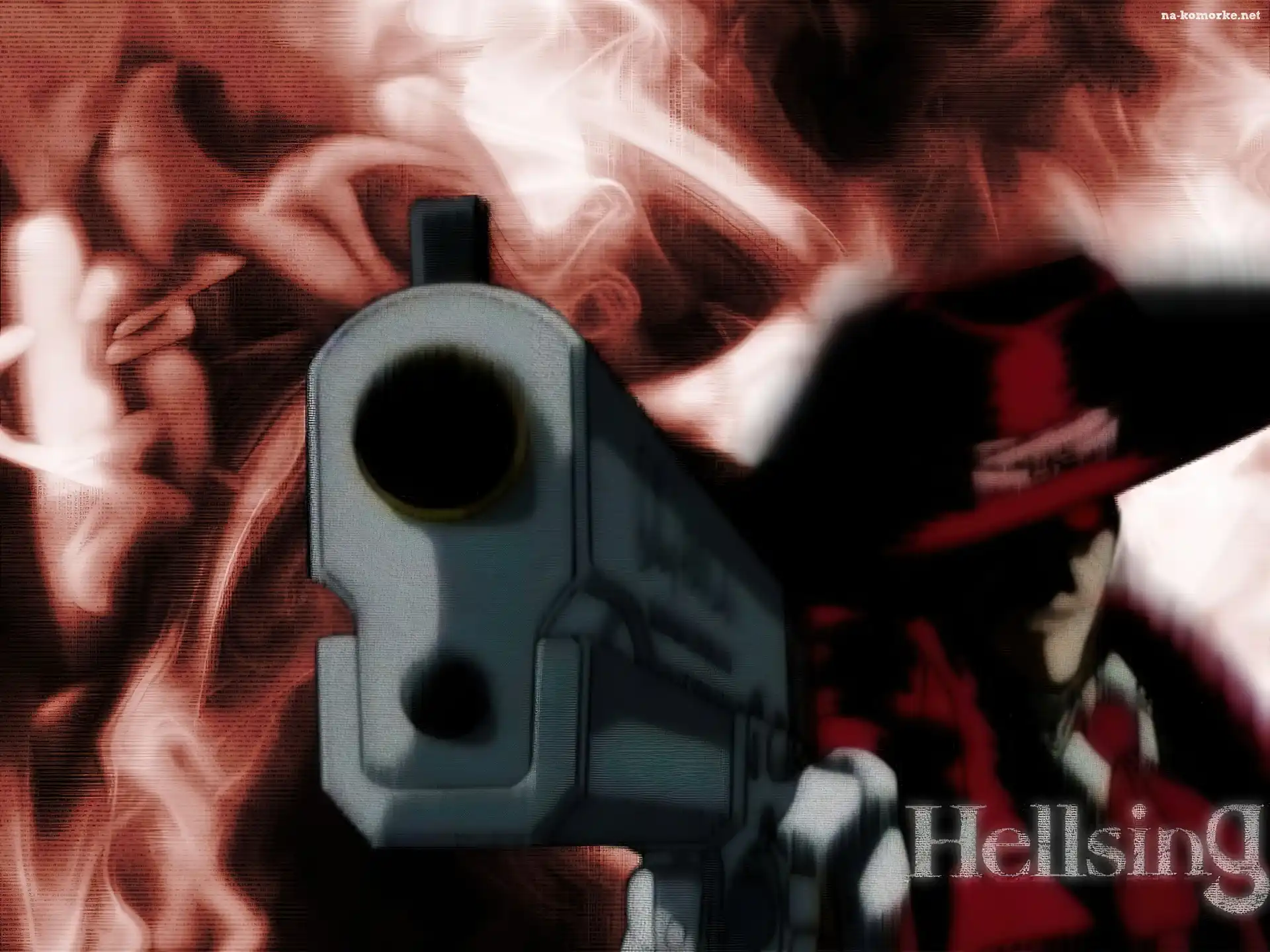 Hellsing, broń, kapelusz, osoba