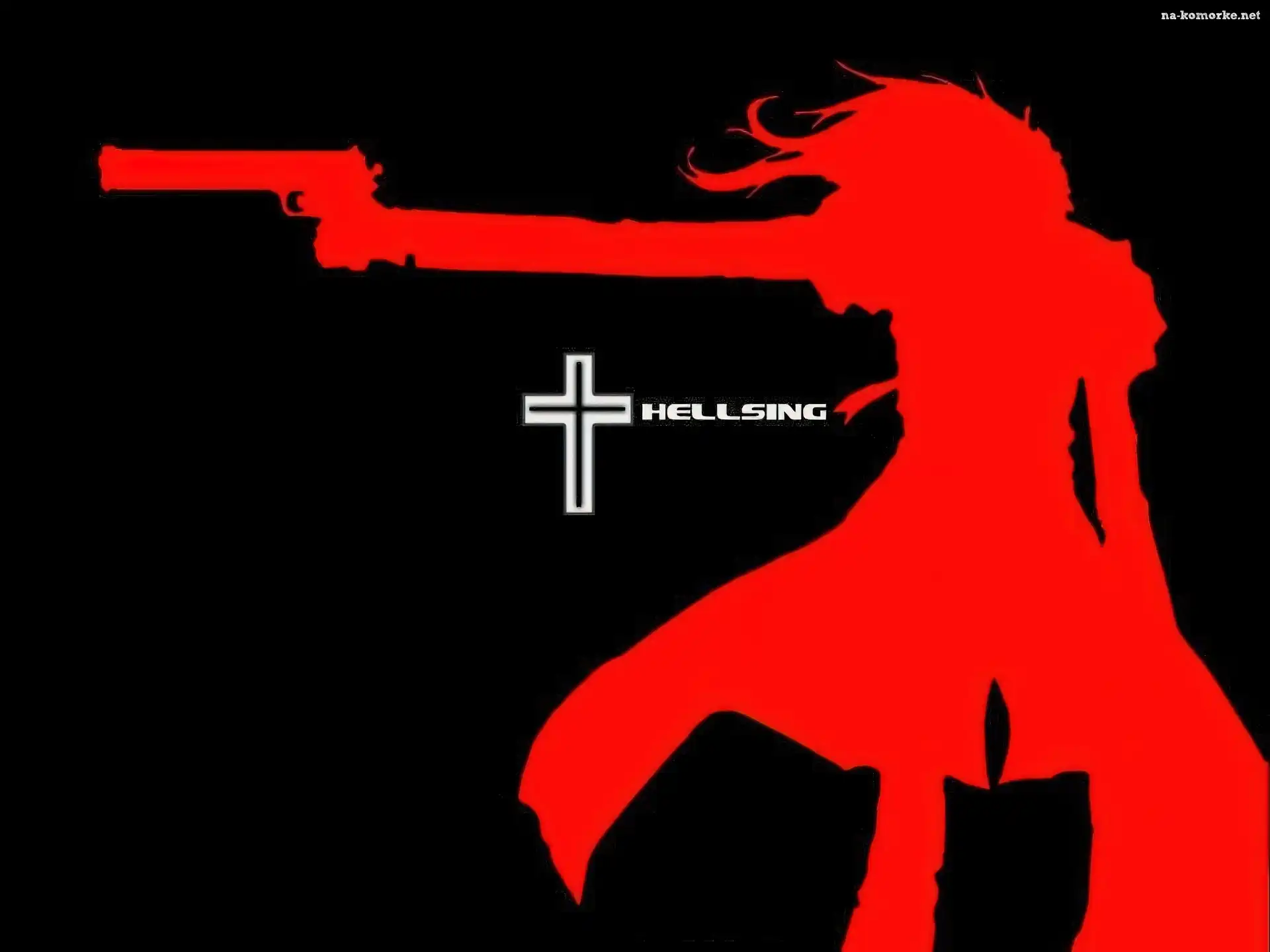 Hellsing, osoba, pistolet, krzyż