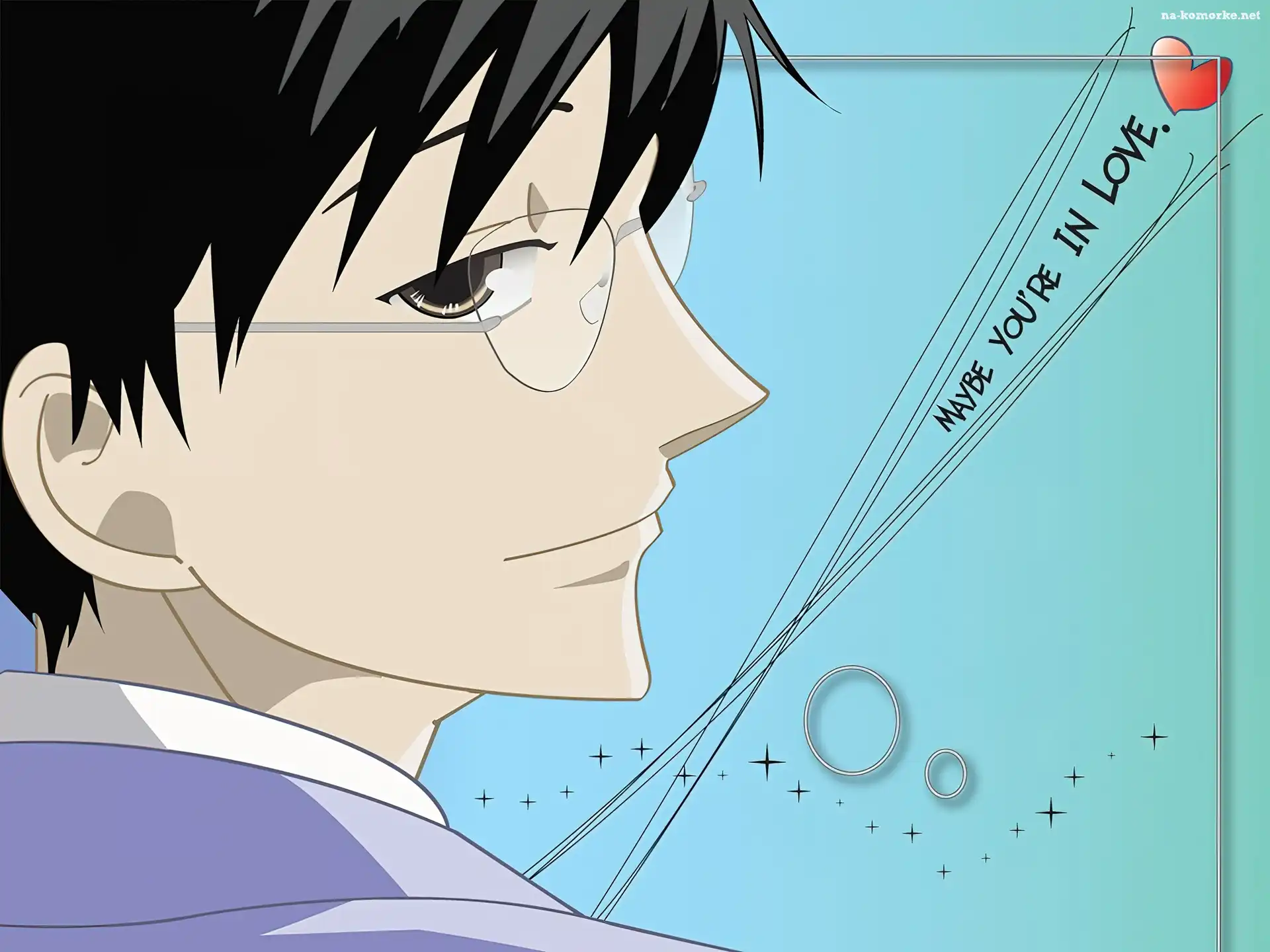 Ouran High School Host Club, okulary, twarz, serce