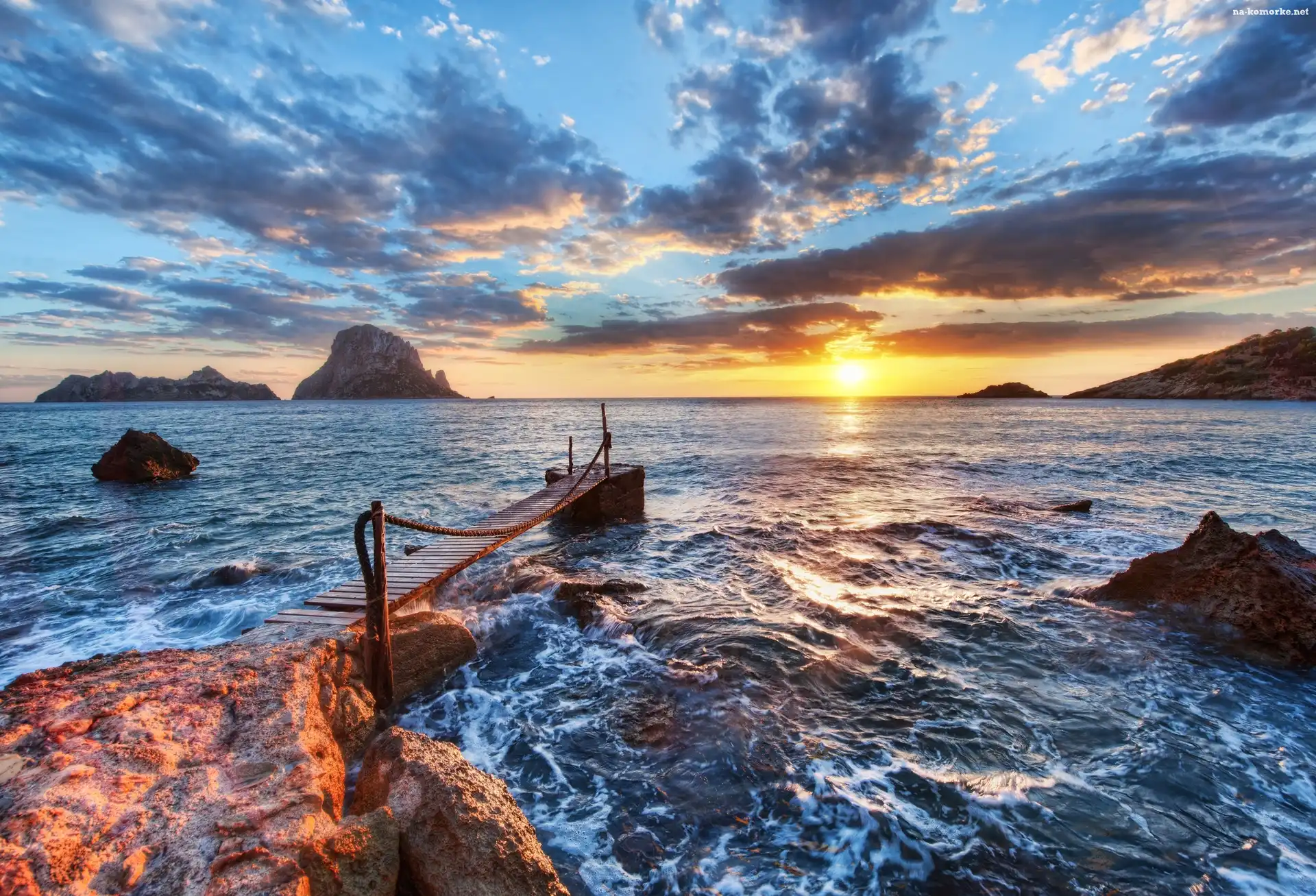Hiszpania, Wybrzeże, Kładka, Morze, Ibiza
