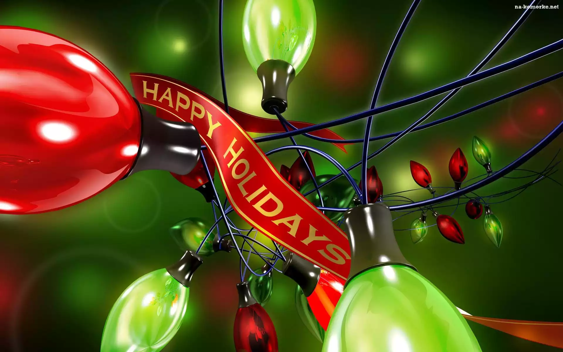 Happy, Holidays, Lampki